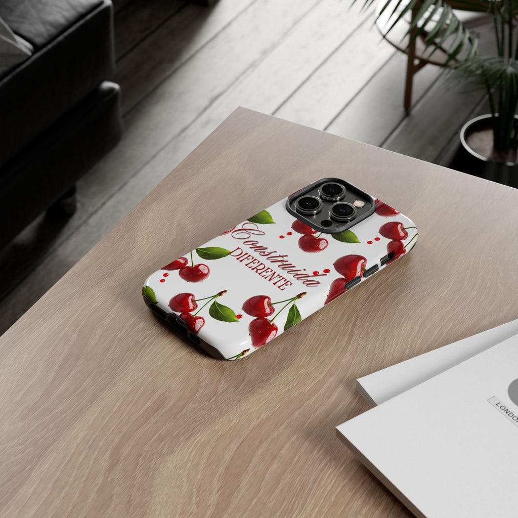 Cherry Pattern Phone Case — "Construida Diferente" Protective Tough Case