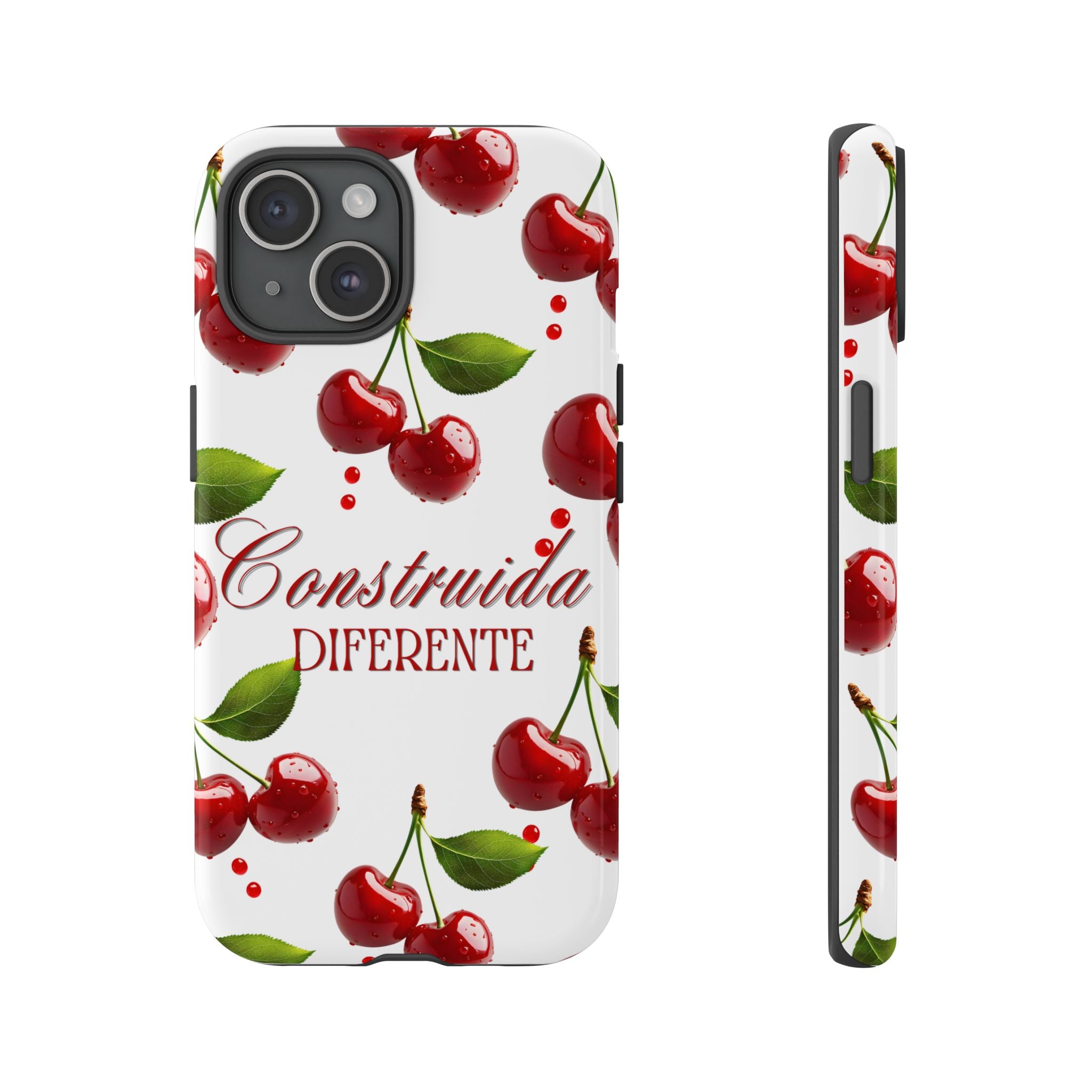 Cherry Pattern Phone Case — "Construida Diferente" Protective Tough Case