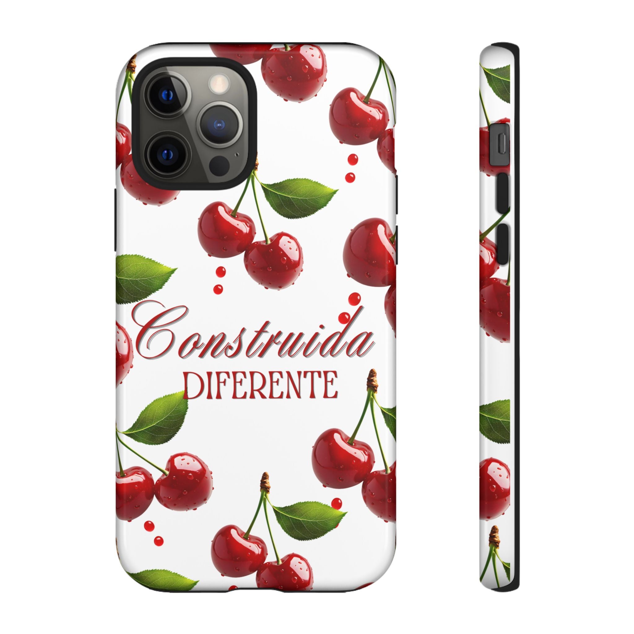 Cherry Pattern Phone Case — "Construida Diferente" Protective Tough Case