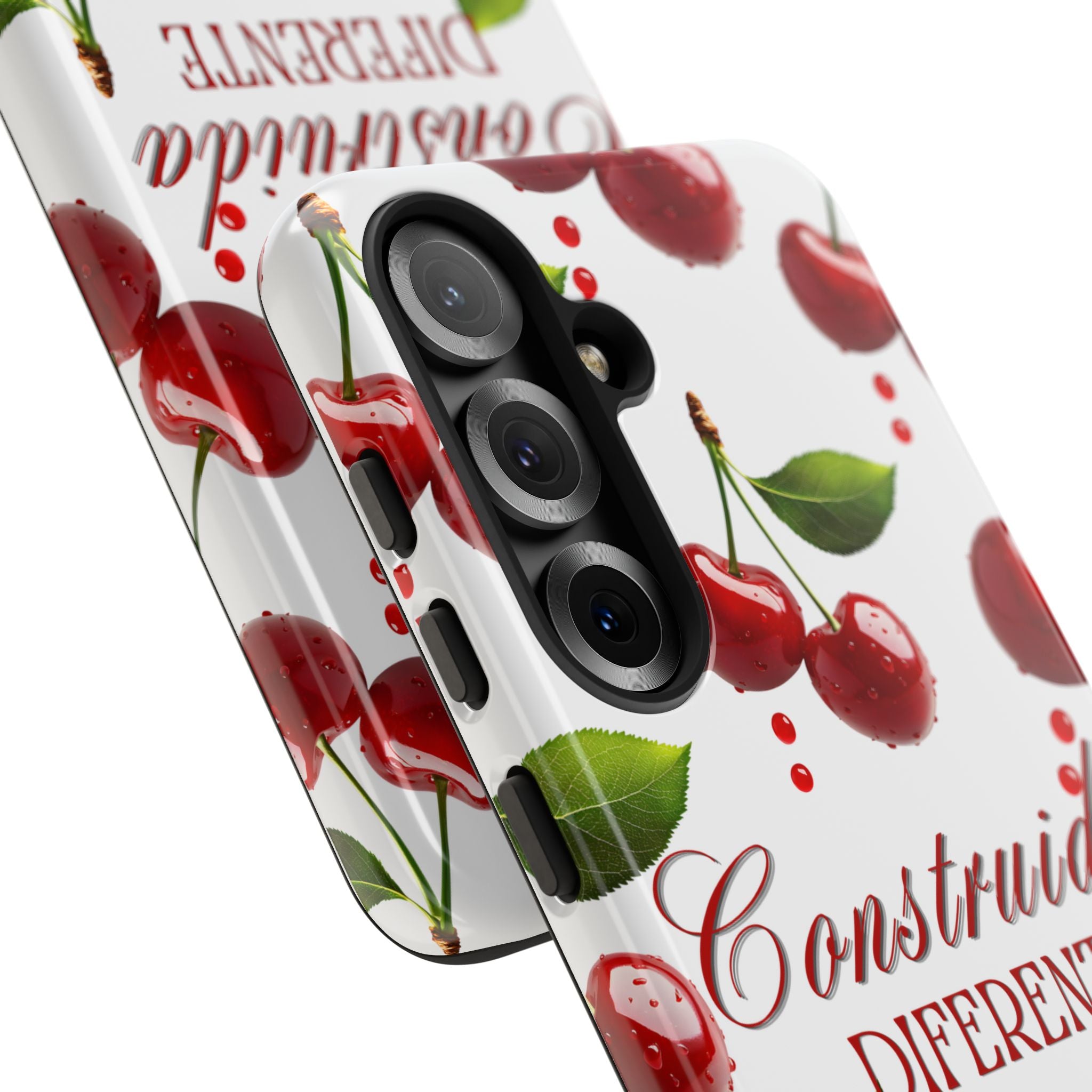 Cherry Pattern Phone Case — "Construida Diferente" Protective Tough Case