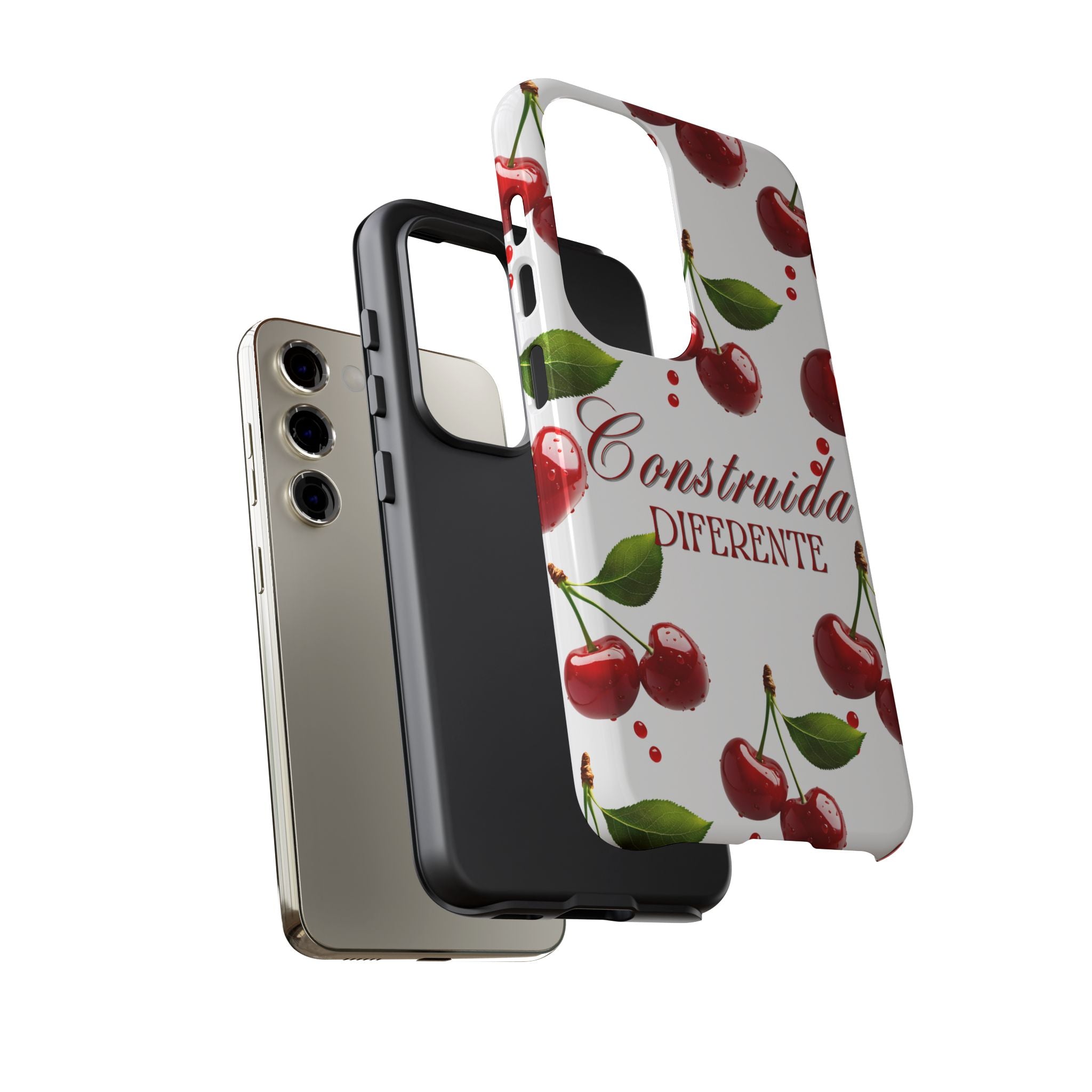 Cherry Pattern Phone Case — "Construida Diferente" Protective Tough Case