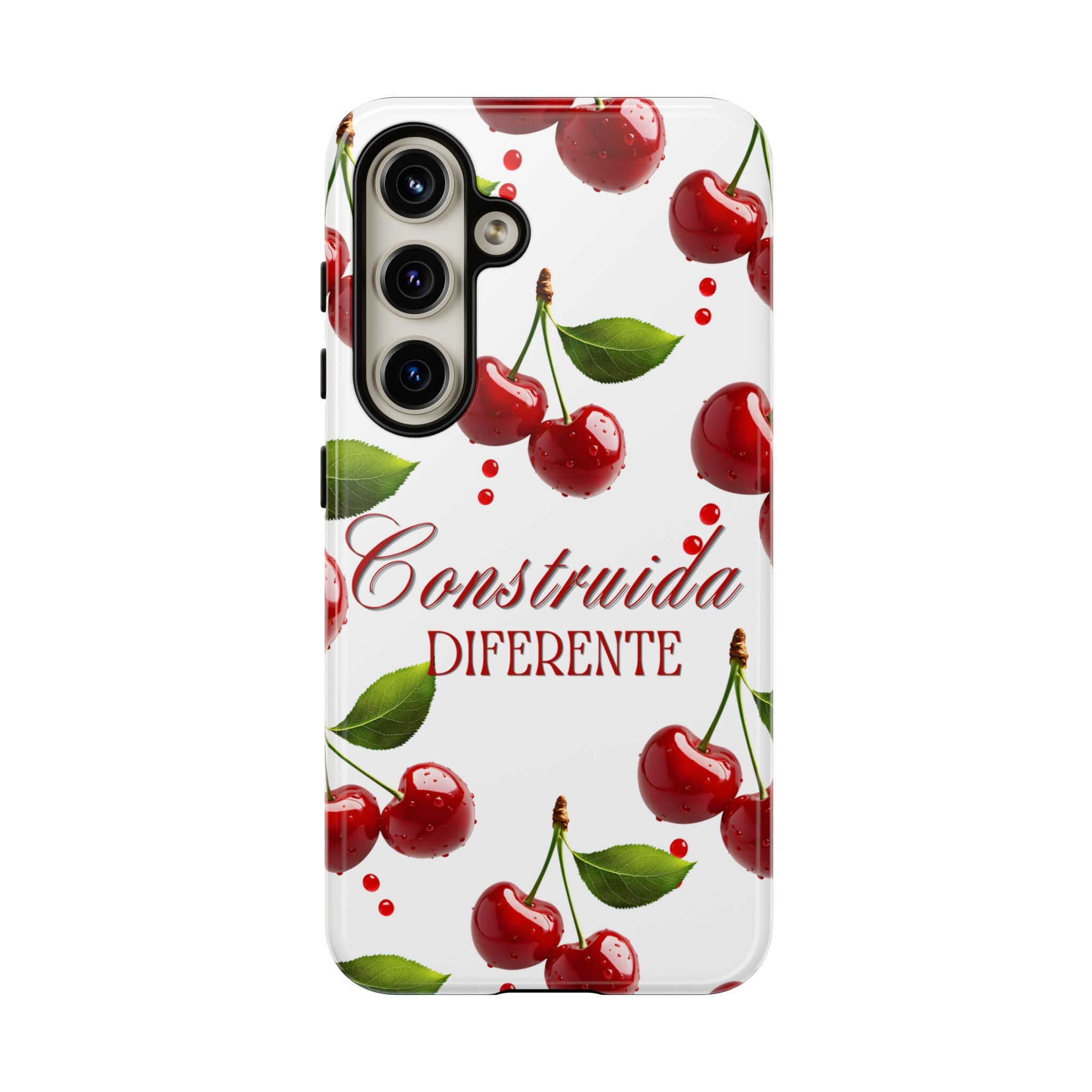Cherry Pattern Phone Case — "Construida Diferente" Protective Tough Case