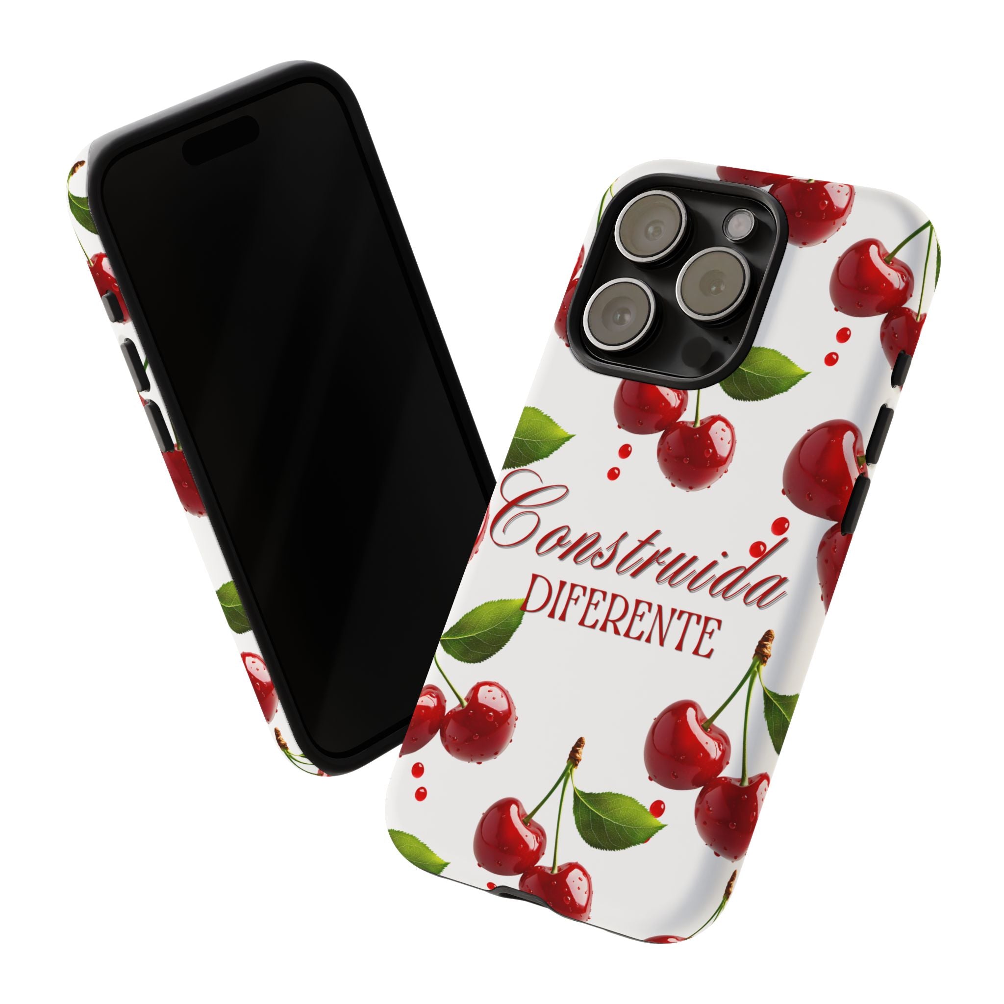 Cherry Pattern Phone Case — "Construida Diferente" Protective Tough Case