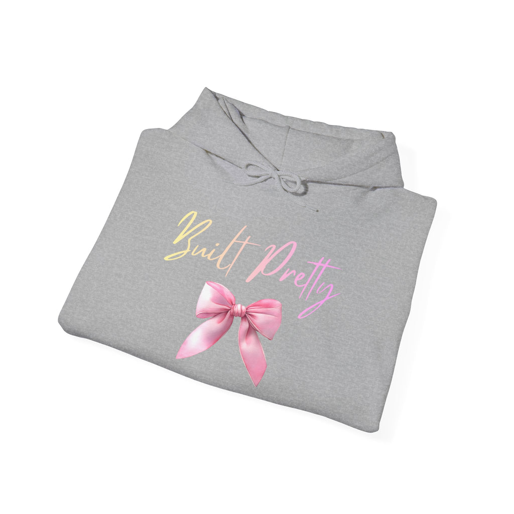 Pretty Bow Hoodie — "Built Pretty" Pink Ribbon Graphic