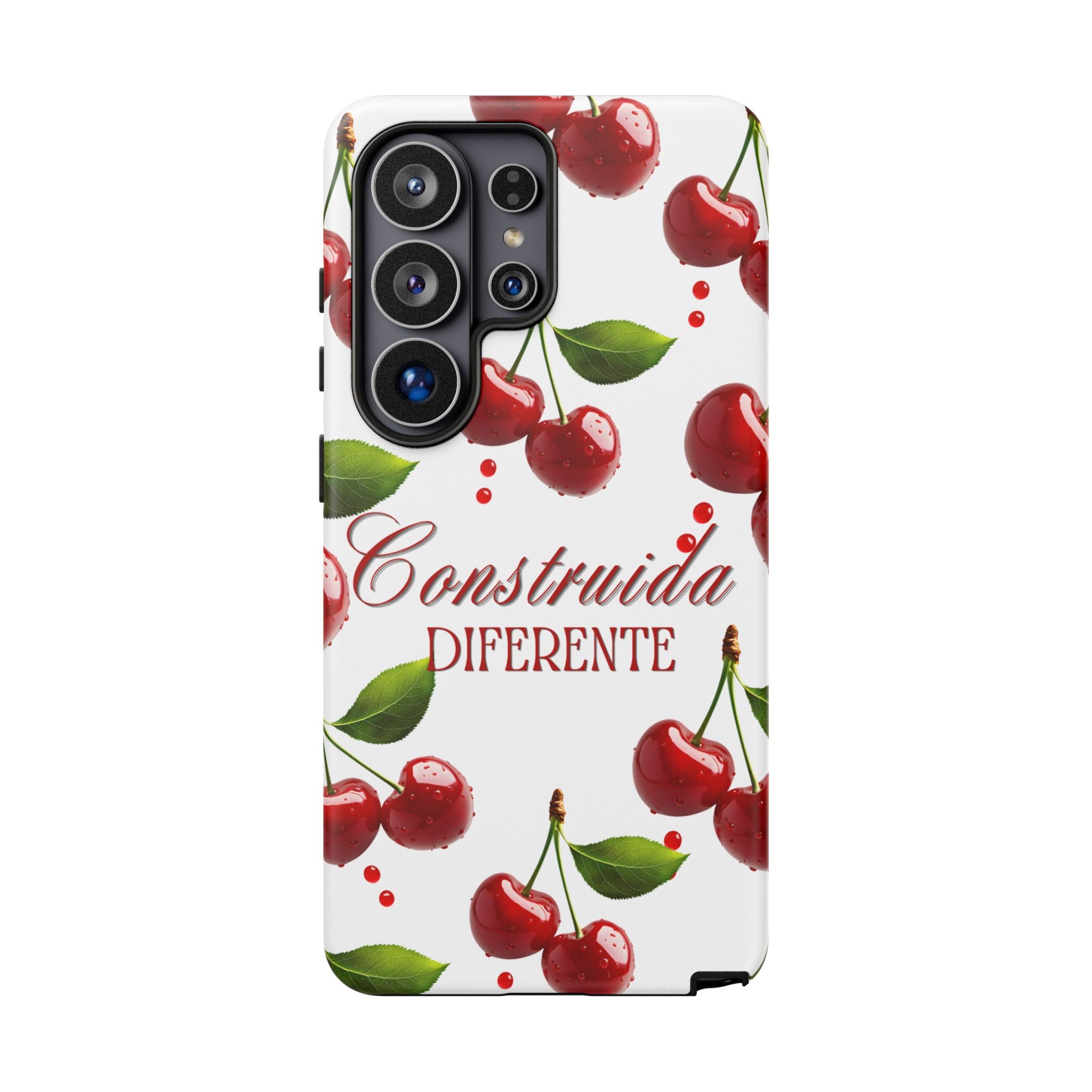 Cherry Pattern Phone Case — "Construida Diferente" Protective Tough Case
