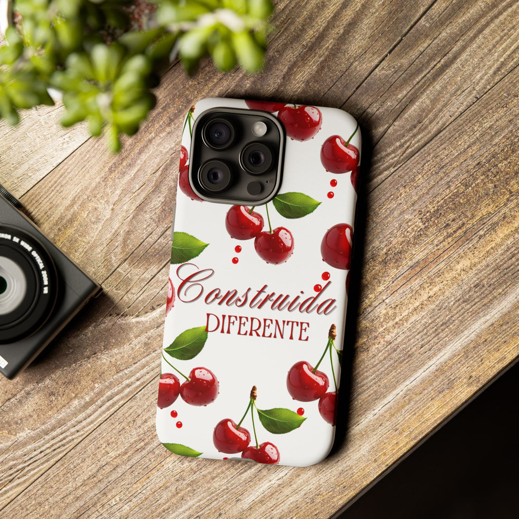 Cherry Pattern Phone Case — "Construida Diferente" Protective Tough Case