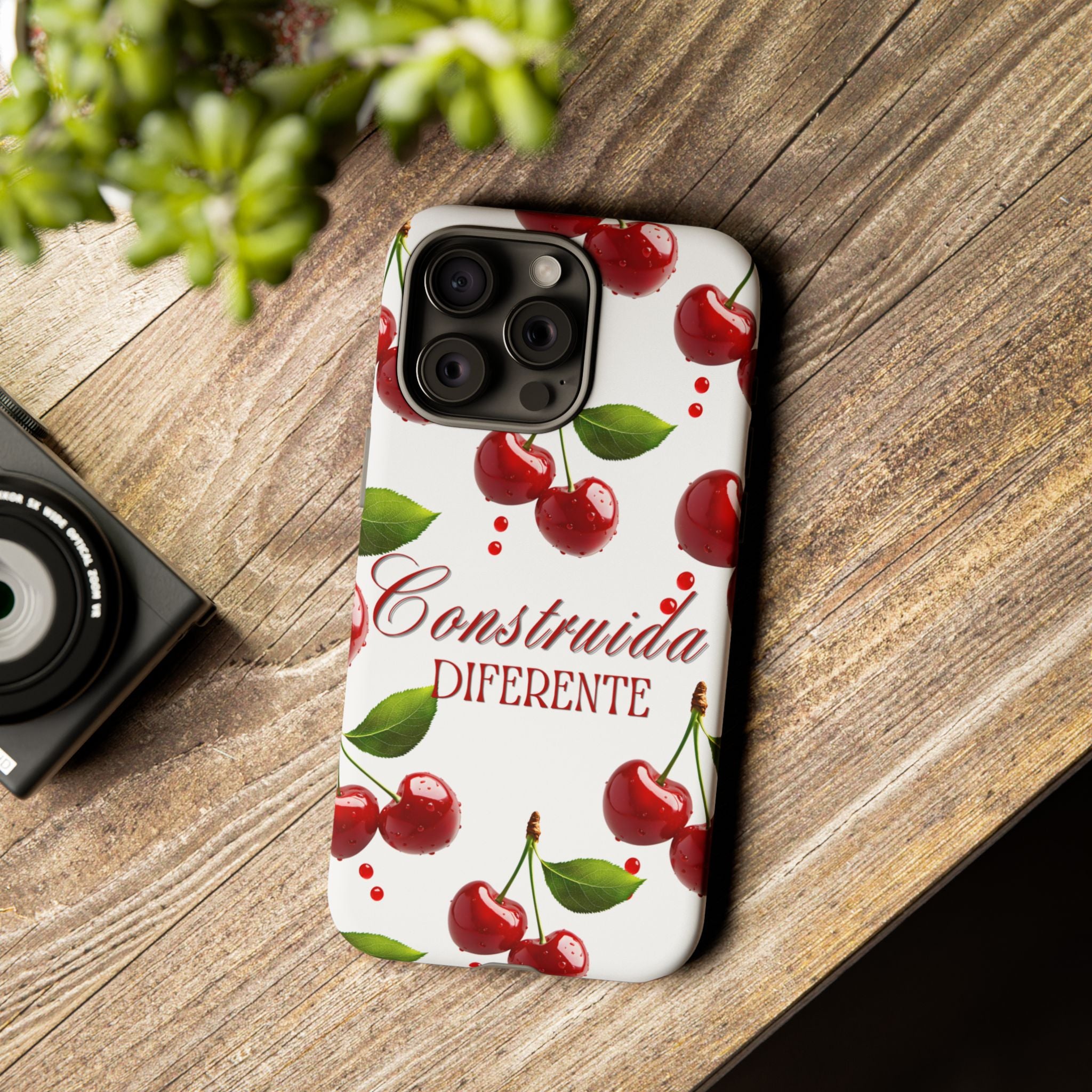 Cherry Pattern Phone Case — "Construida Diferente" Protective Tough Case