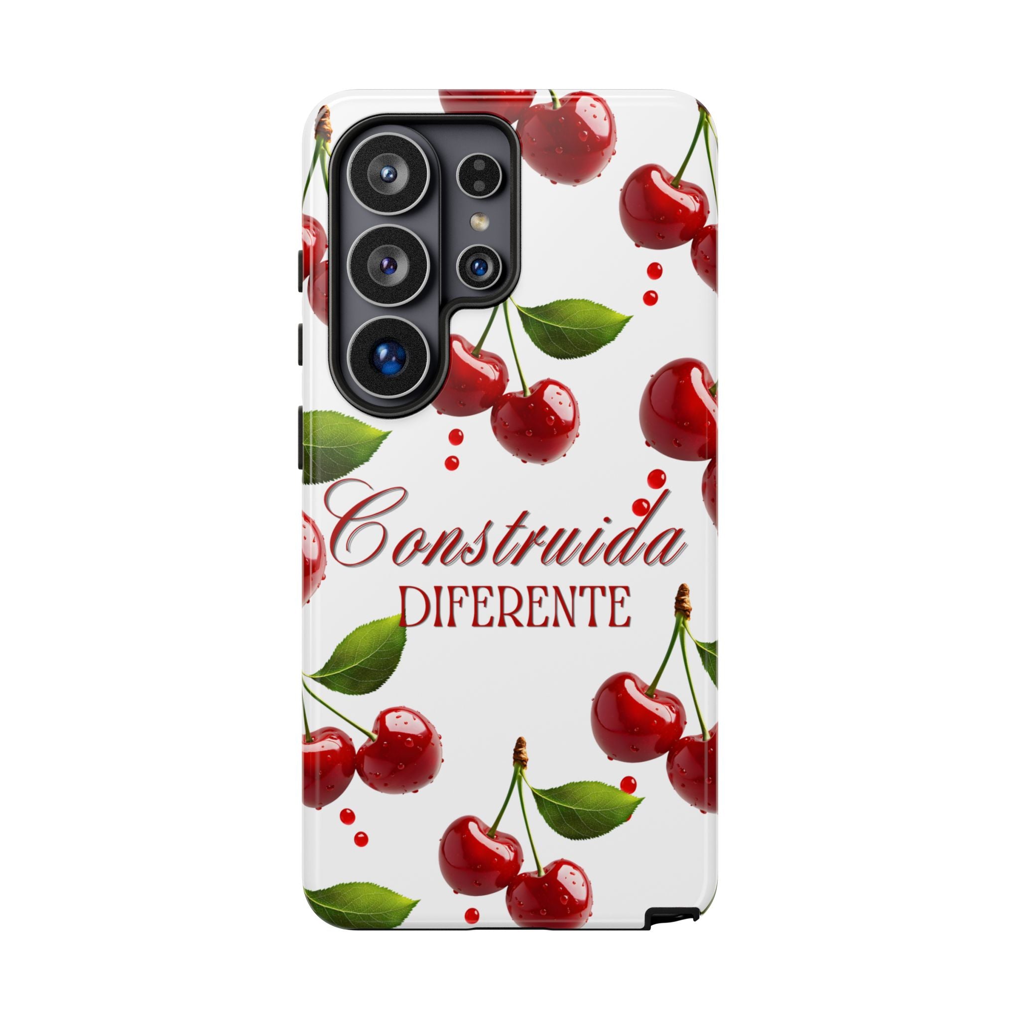 Cherry Pattern Phone Case — "Construida Diferente" Protective Tough Case