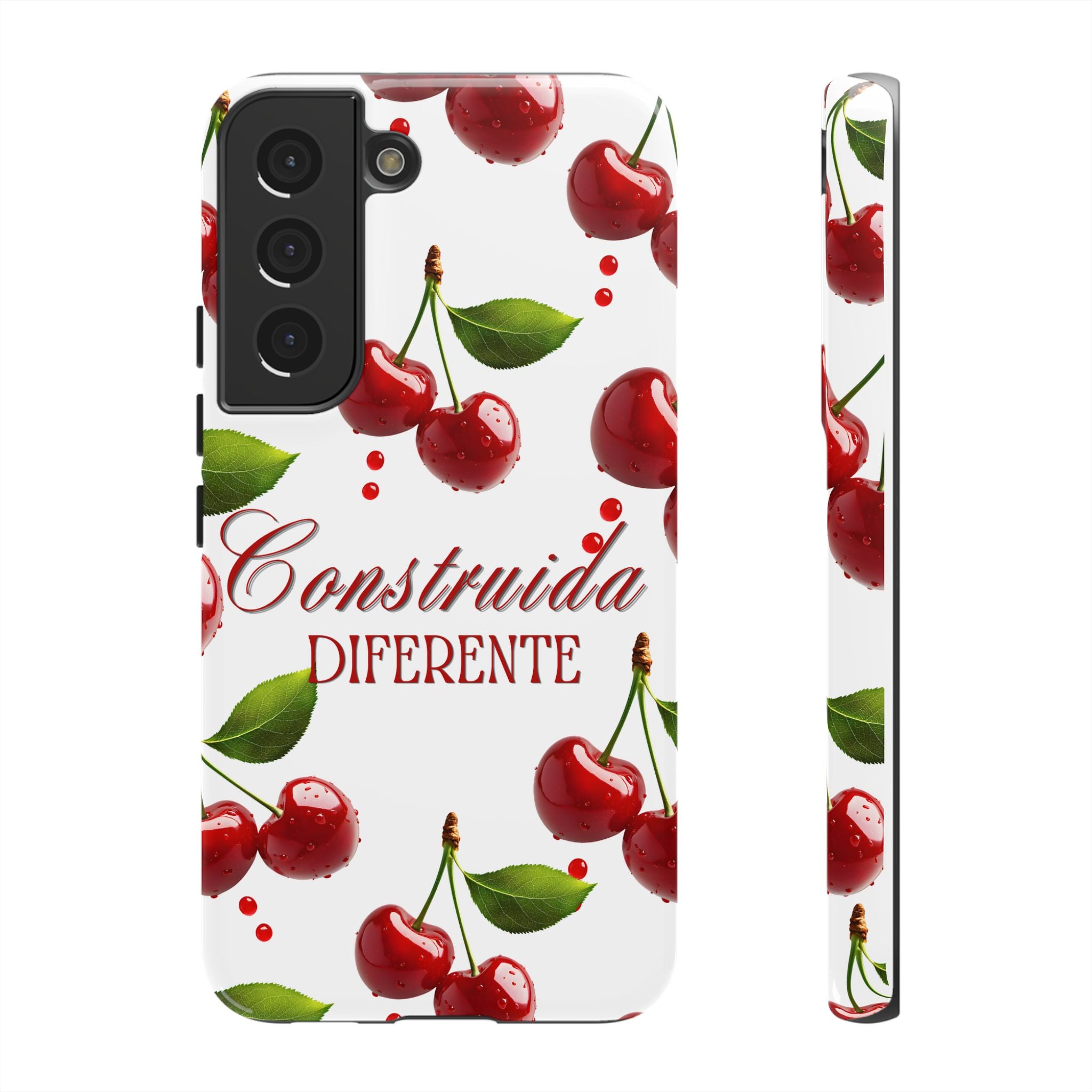 Cherry Pattern Phone Case — "Construida Diferente" Protective Tough Case