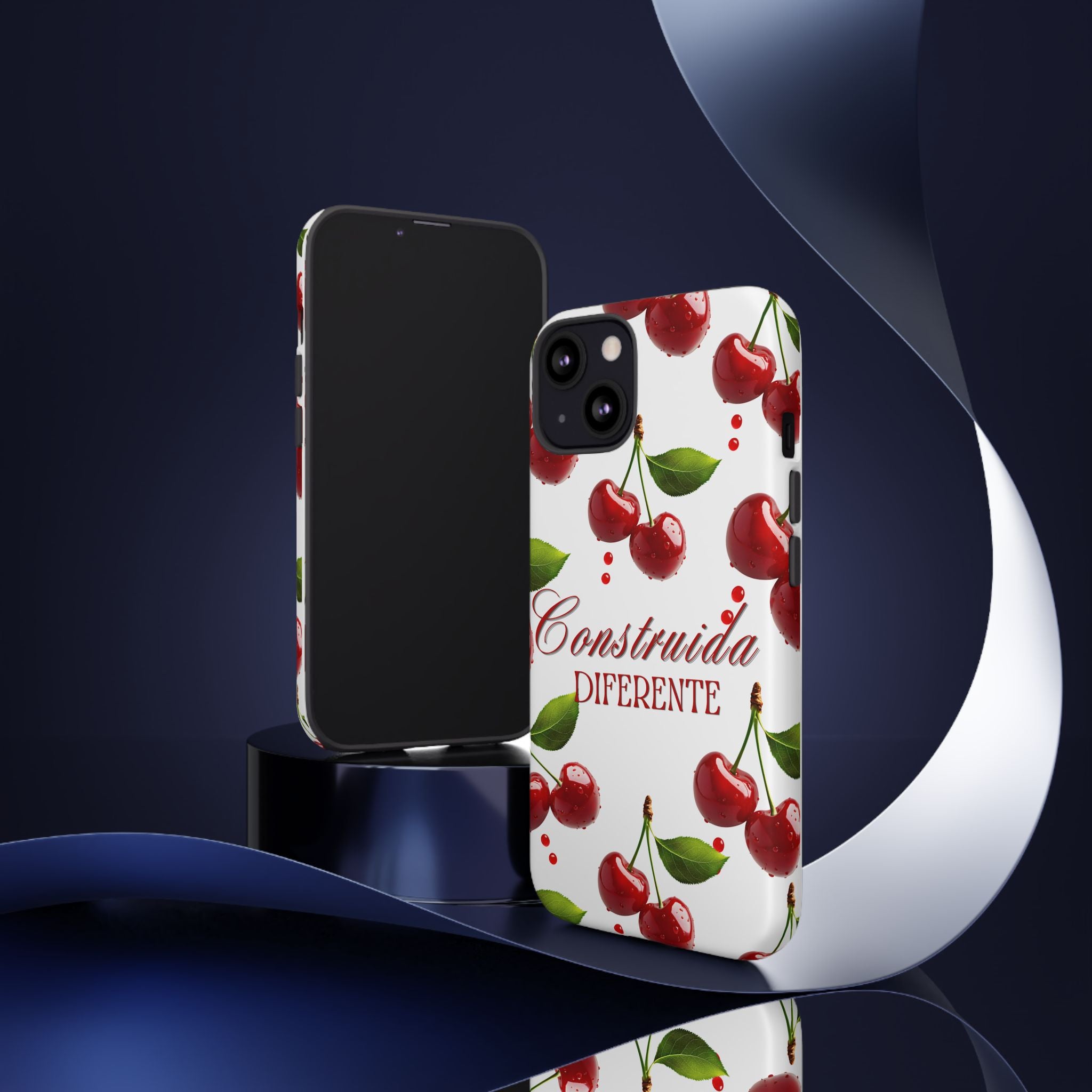 Cherry Pattern Phone Case — "Construida Diferente" Protective Tough Case