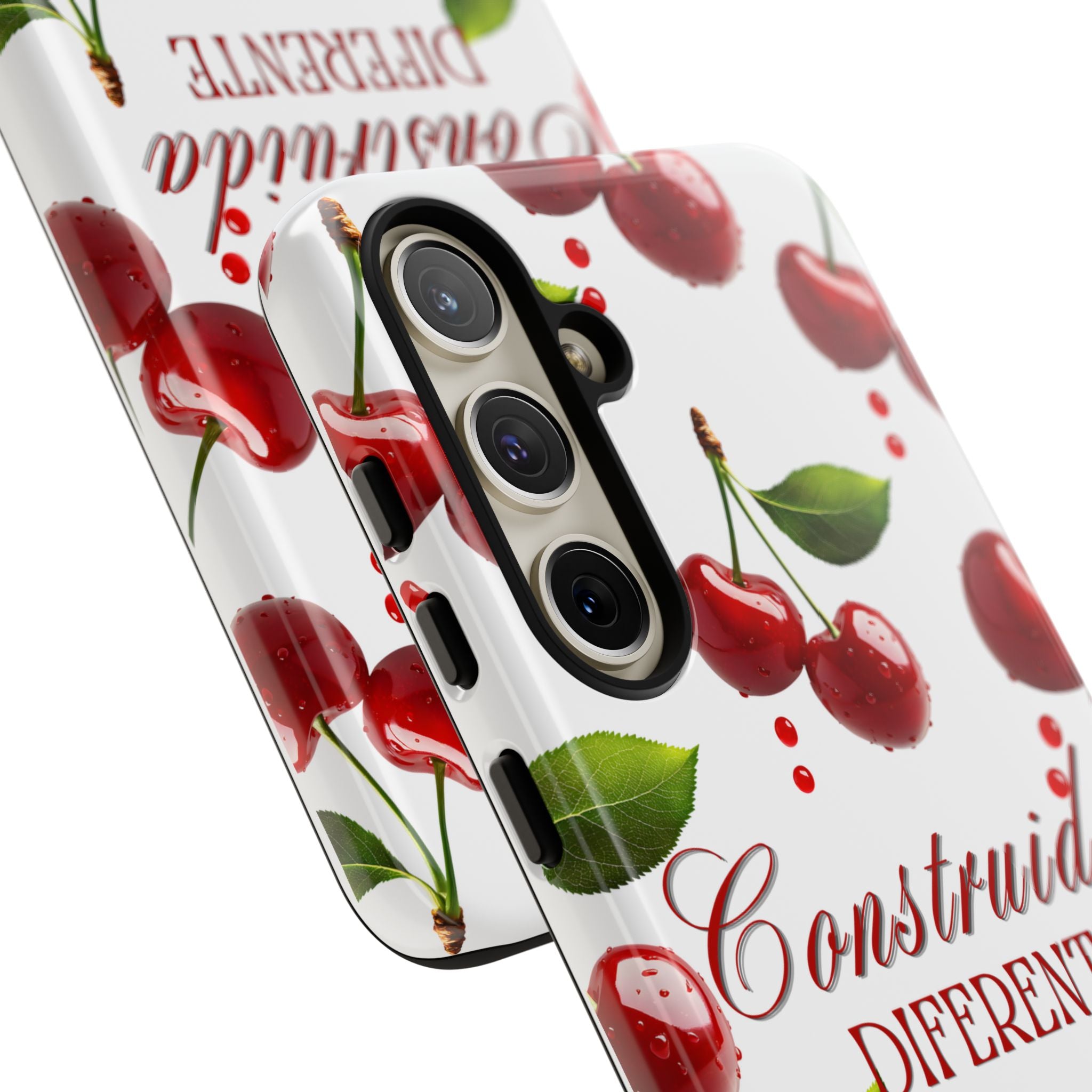 Cherry Pattern Phone Case — "Construida Diferente" Protective Tough Case