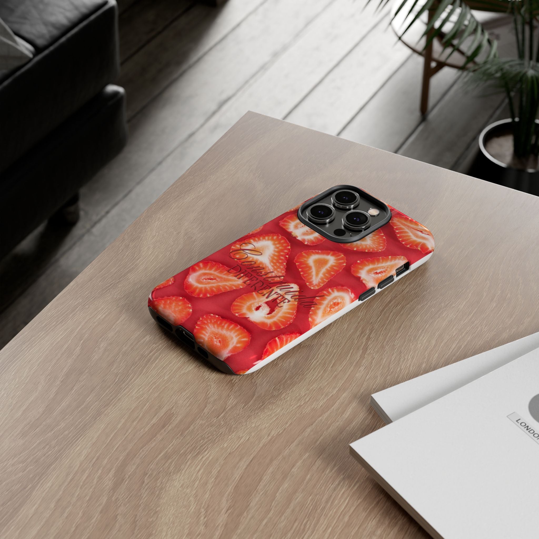 Strawberry Phone Case — Bold Red Fruit Pattern