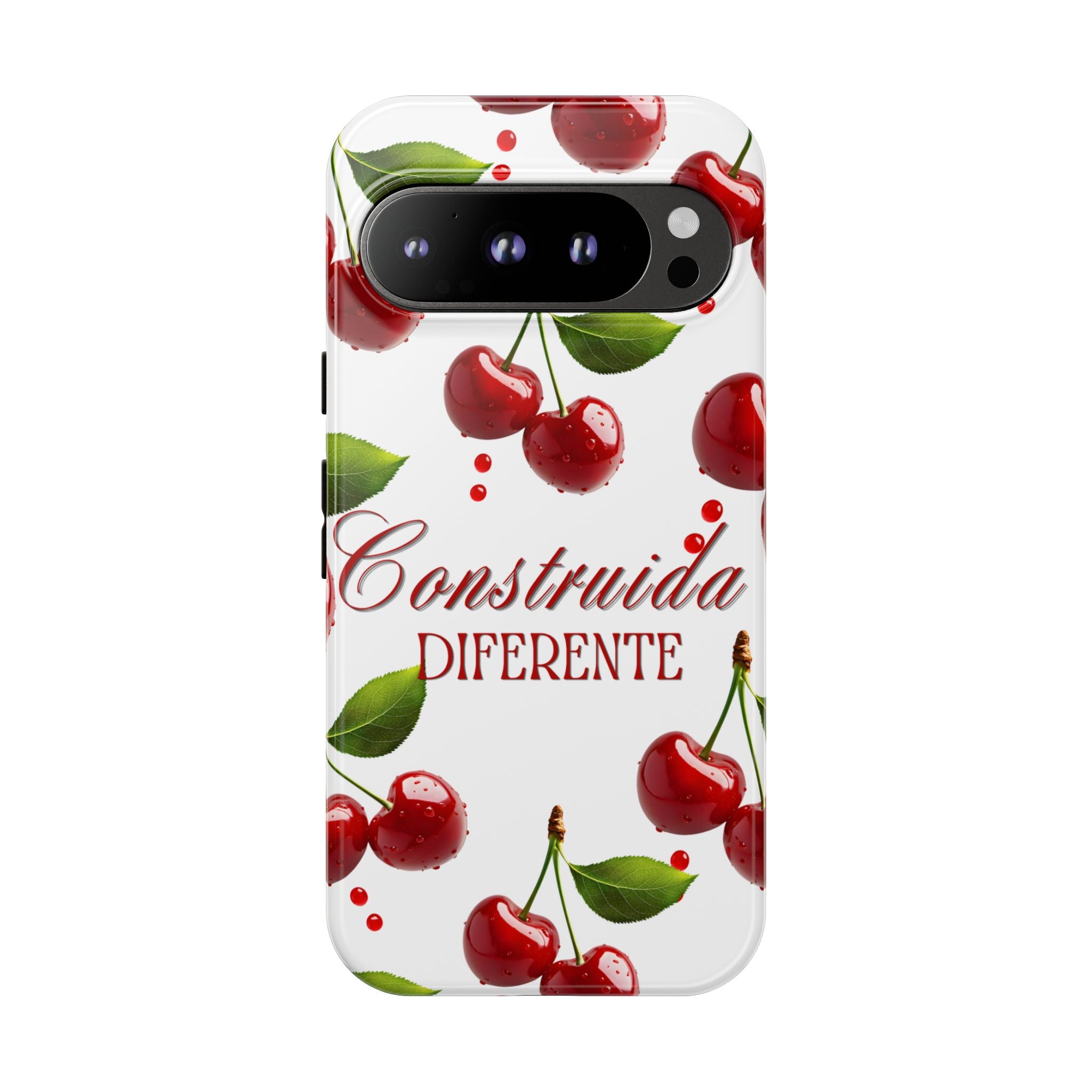 Cherry Pattern Phone Case — "Construida Diferente" Protective Tough Case