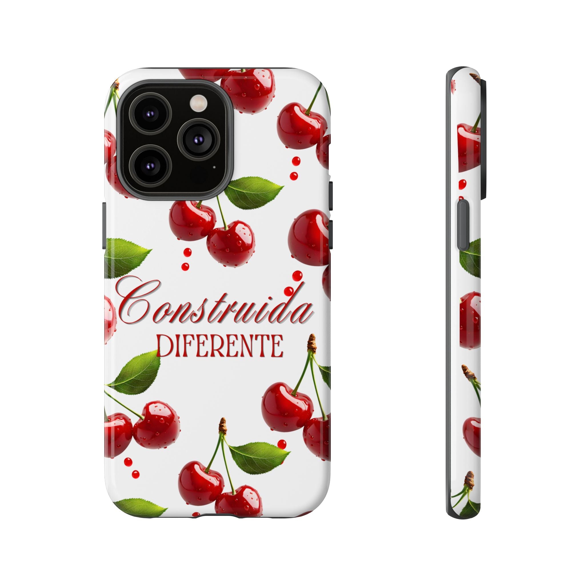 Cherry Pattern Phone Case — "Construida Diferente" Protective Tough Case