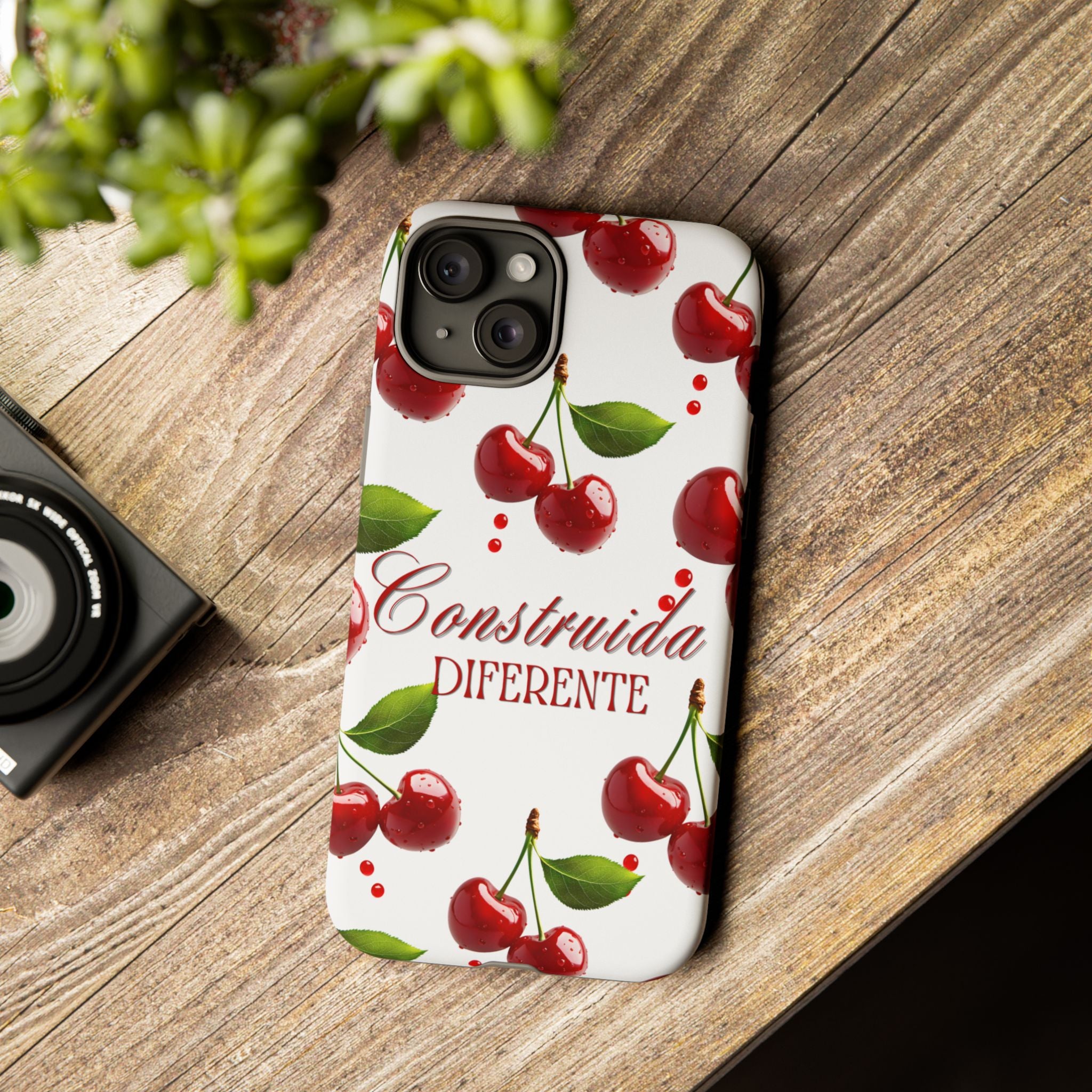 Cherry Pattern Phone Case — "Construida Diferente" Protective Tough Case