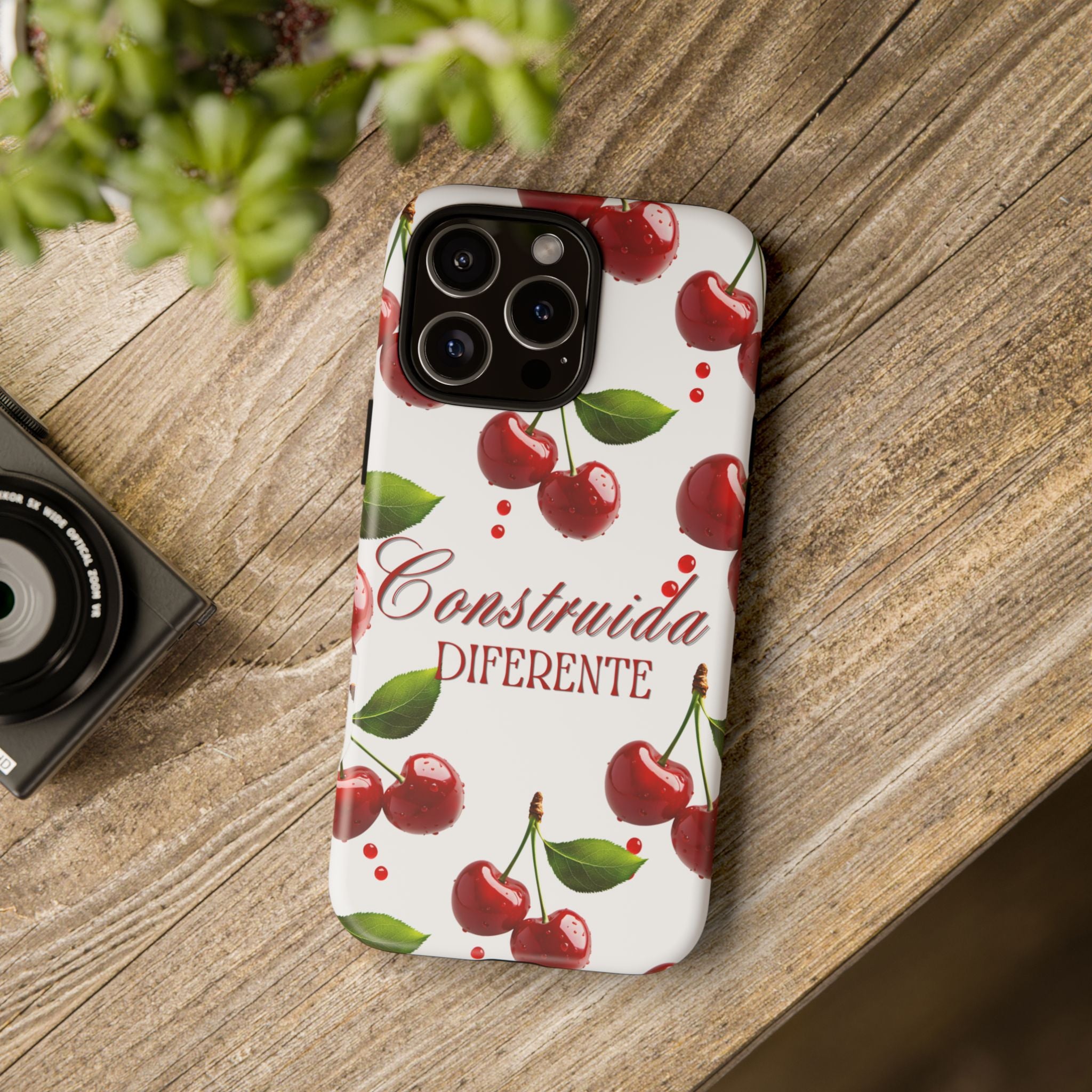 Cherry Pattern Phone Case — "Construida Diferente" Protective Tough Case