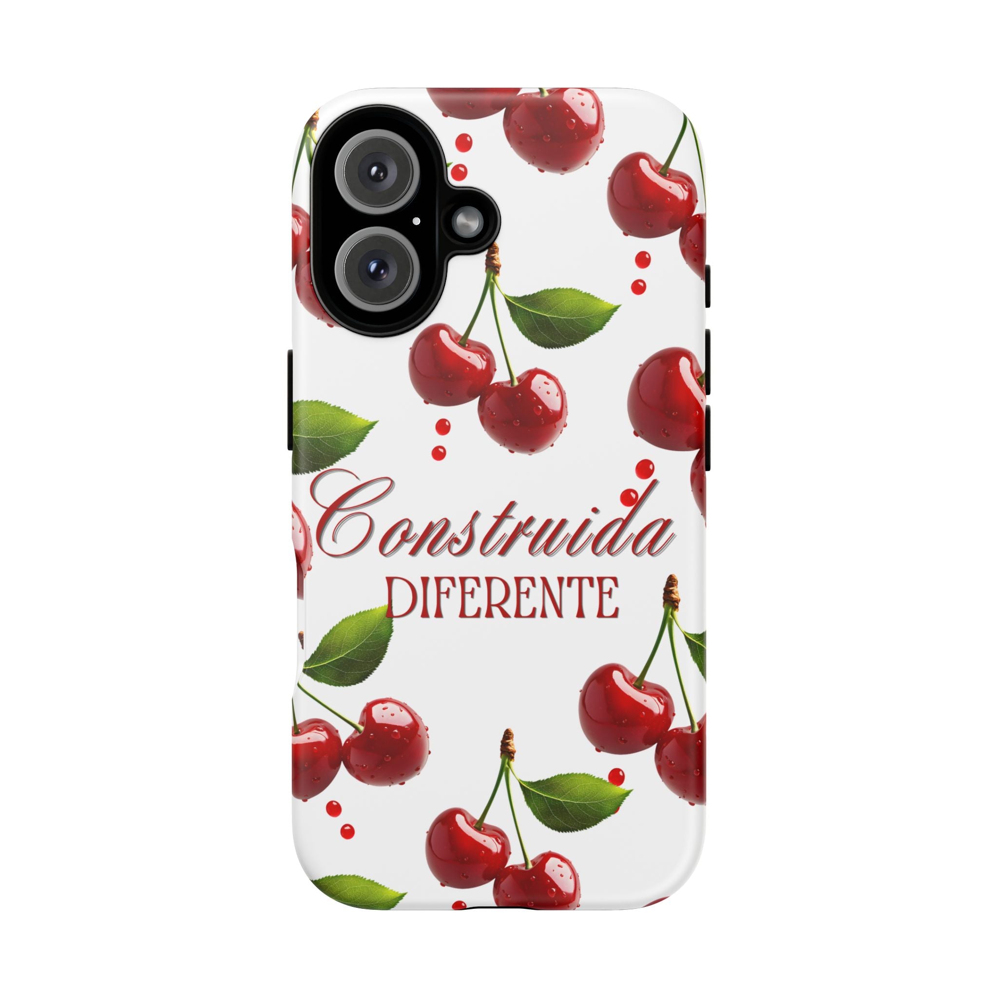 Cherry Pattern Phone Case — "Construida Diferente" Protective Tough Case