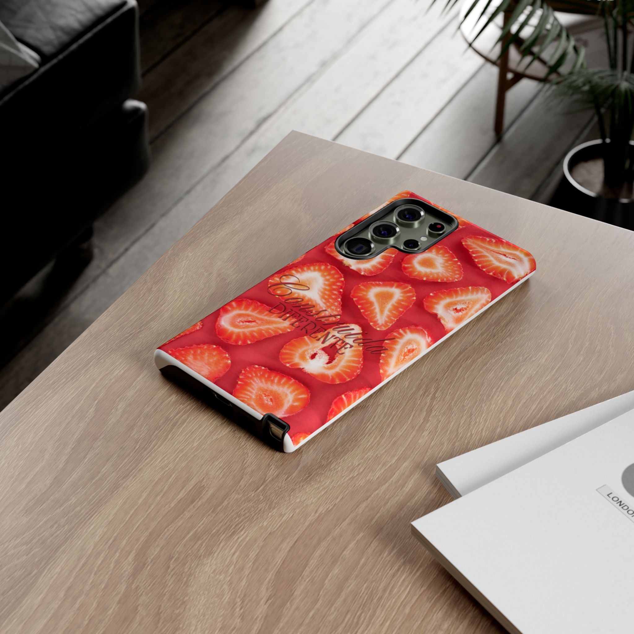 Strawberry Phone Case — Bold Red Fruit Pattern