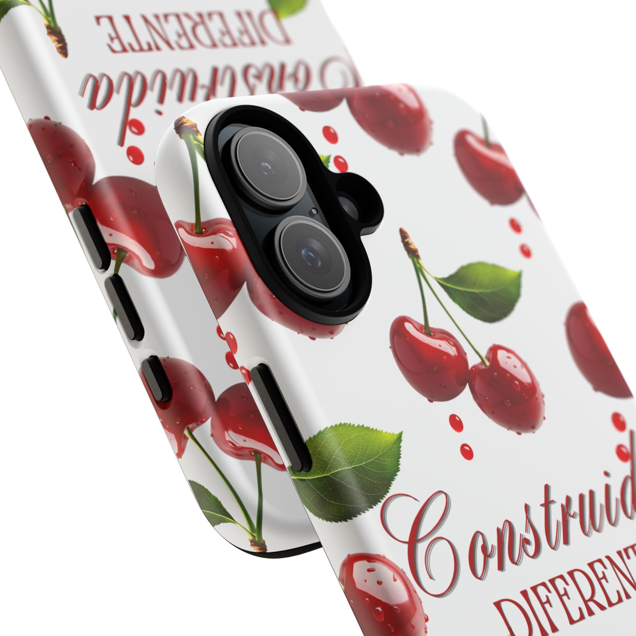 Cherry Pattern Phone Case — "Construida Diferente" Protective Tough Case