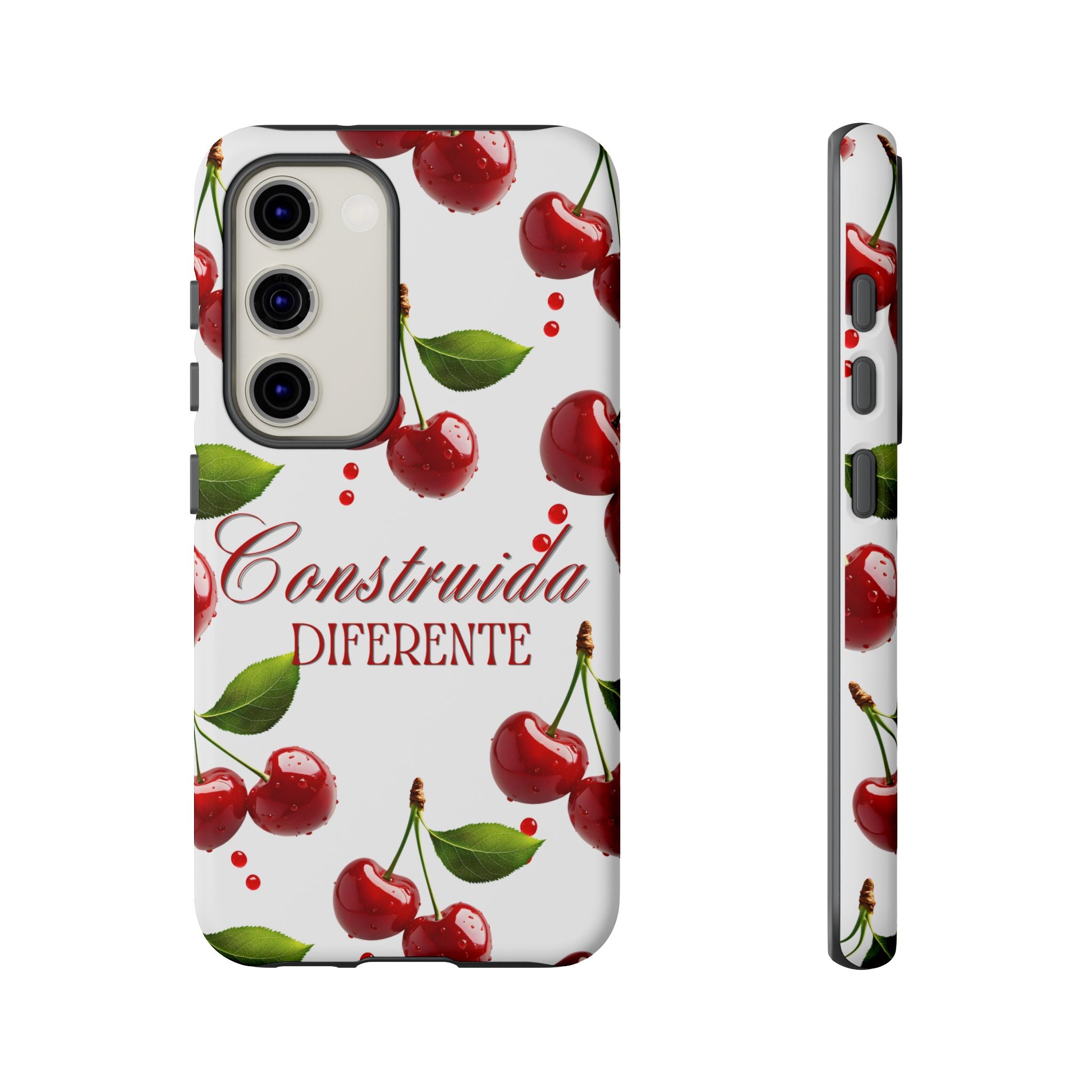 Cherry Pattern Phone Case — "Construida Diferente" Protective Tough Case