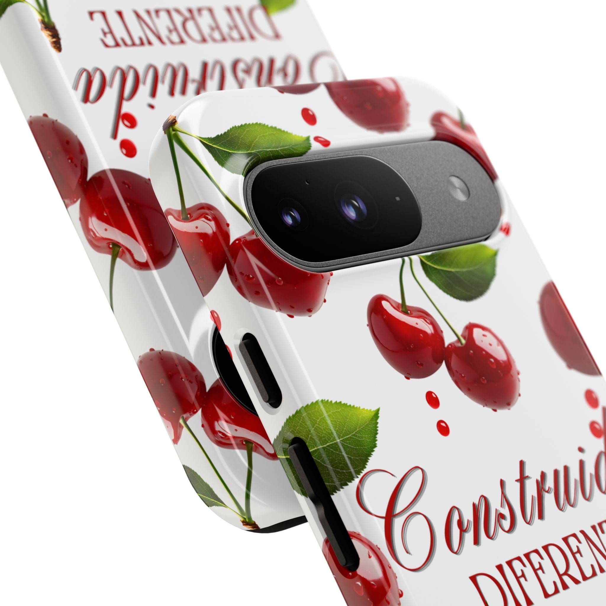 Cherry Pattern Phone Case — "Construida Diferente" Protective Tough Case