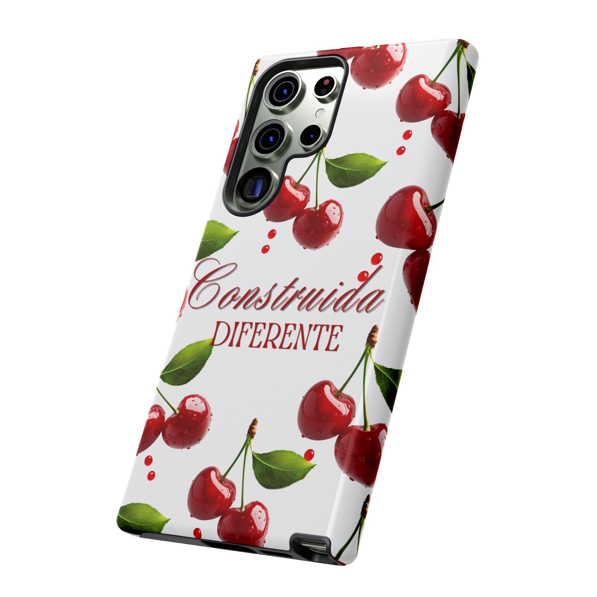 Cherry Pattern Phone Case — "Construida Diferente" Protective Tough Case