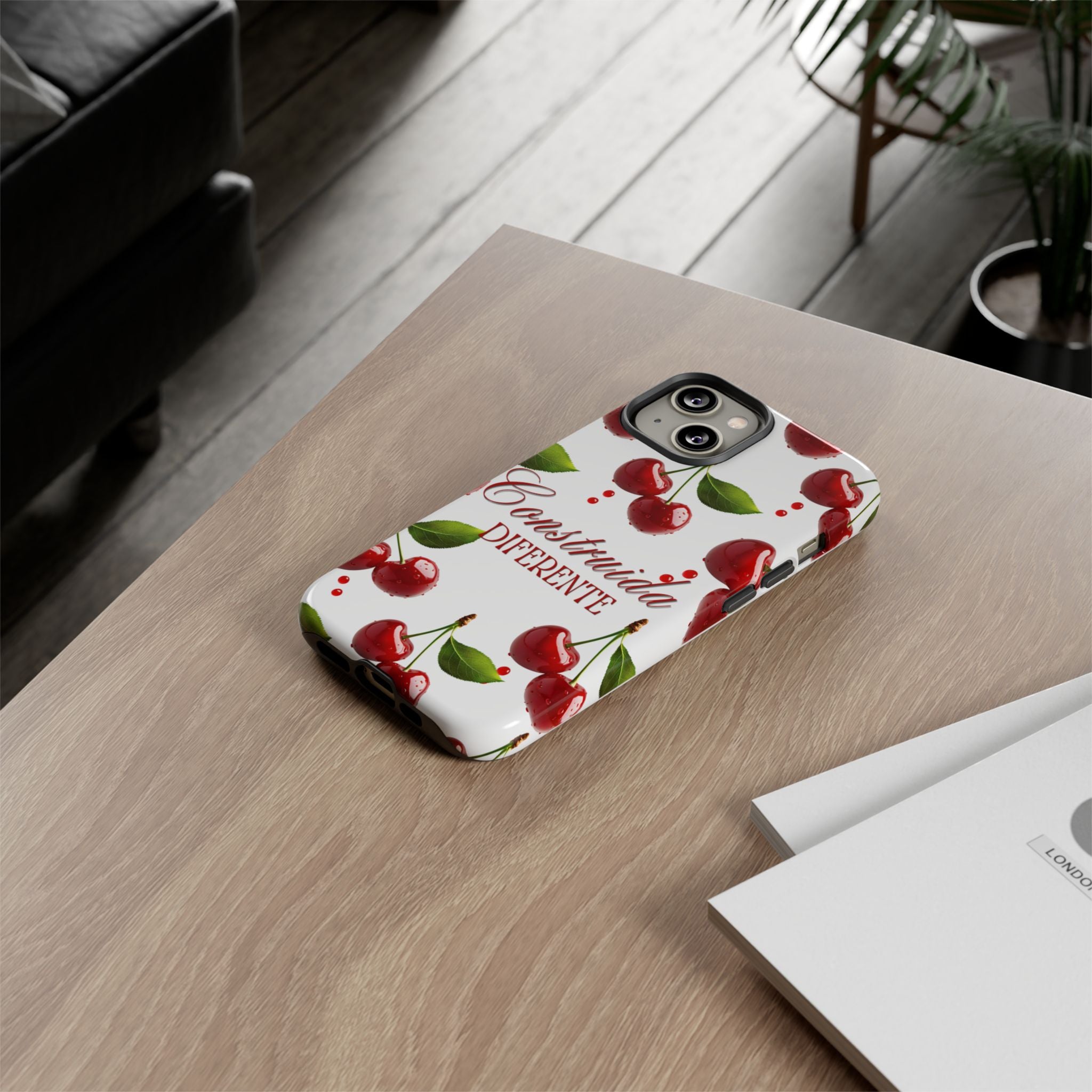 Cherry Pattern Phone Case — "Construida Diferente" Protective Tough Case
