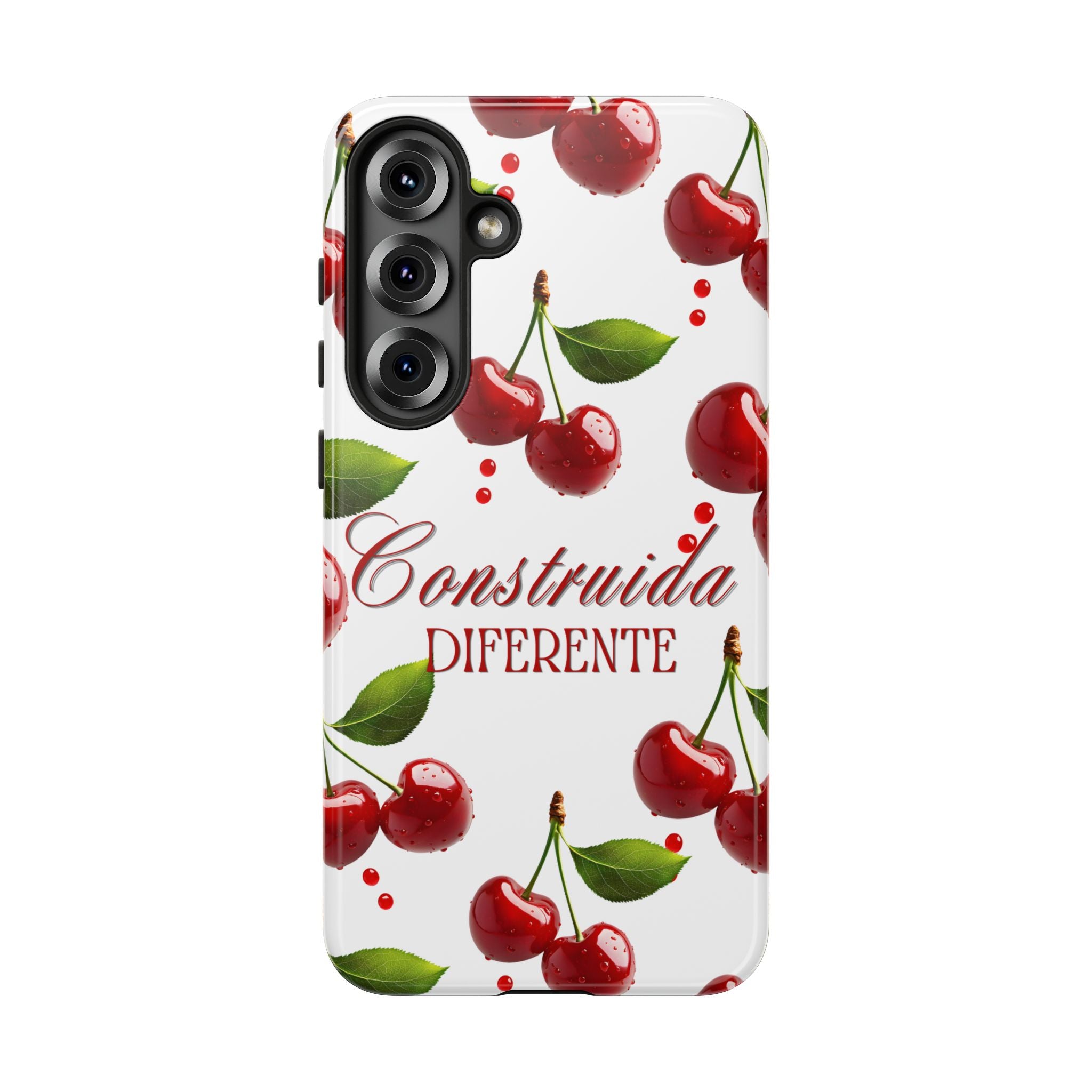 Cherry Pattern Phone Case — "Construida Diferente" Protective Tough Case