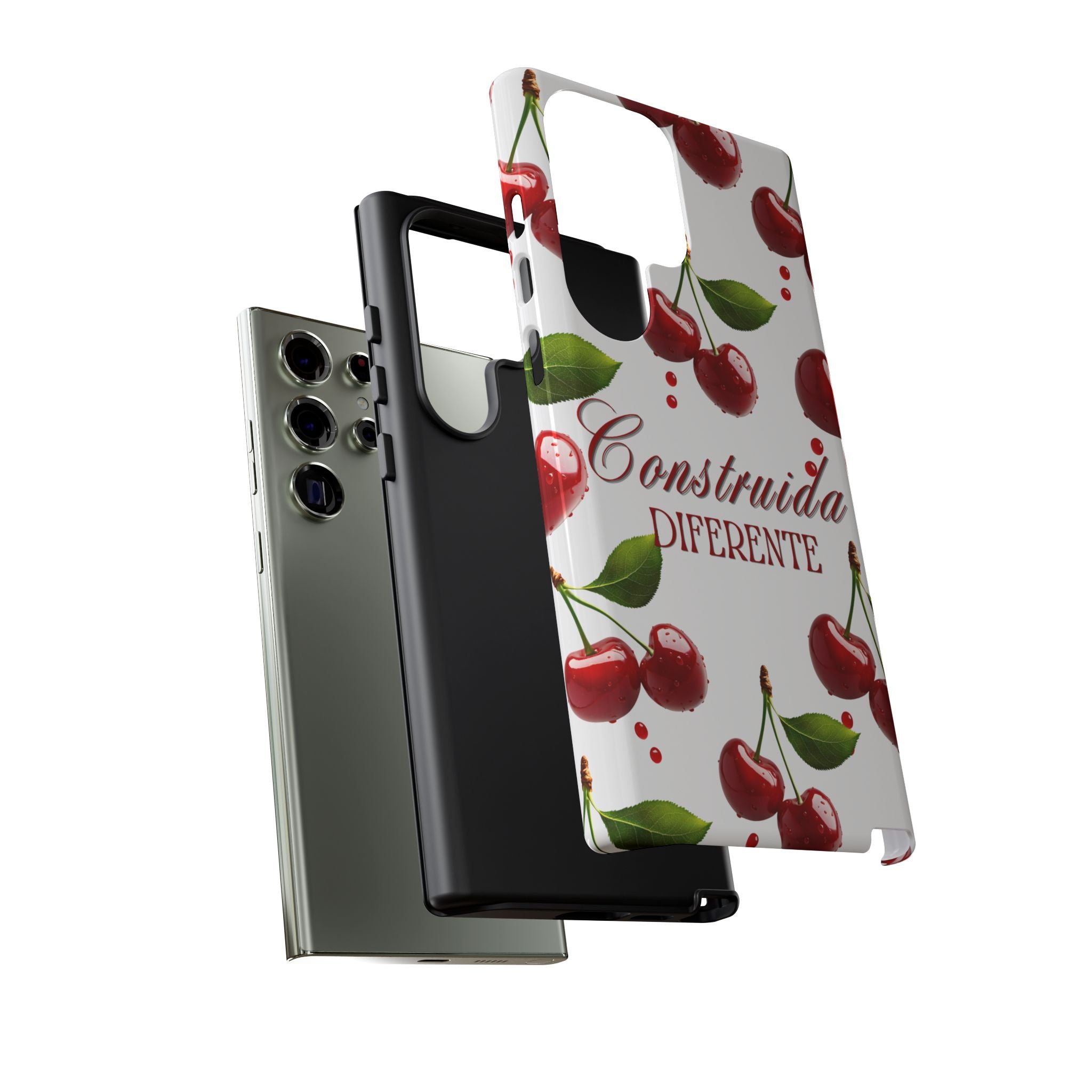 Cherry Pattern Phone Case — "Construida Diferente" Protective Tough Case