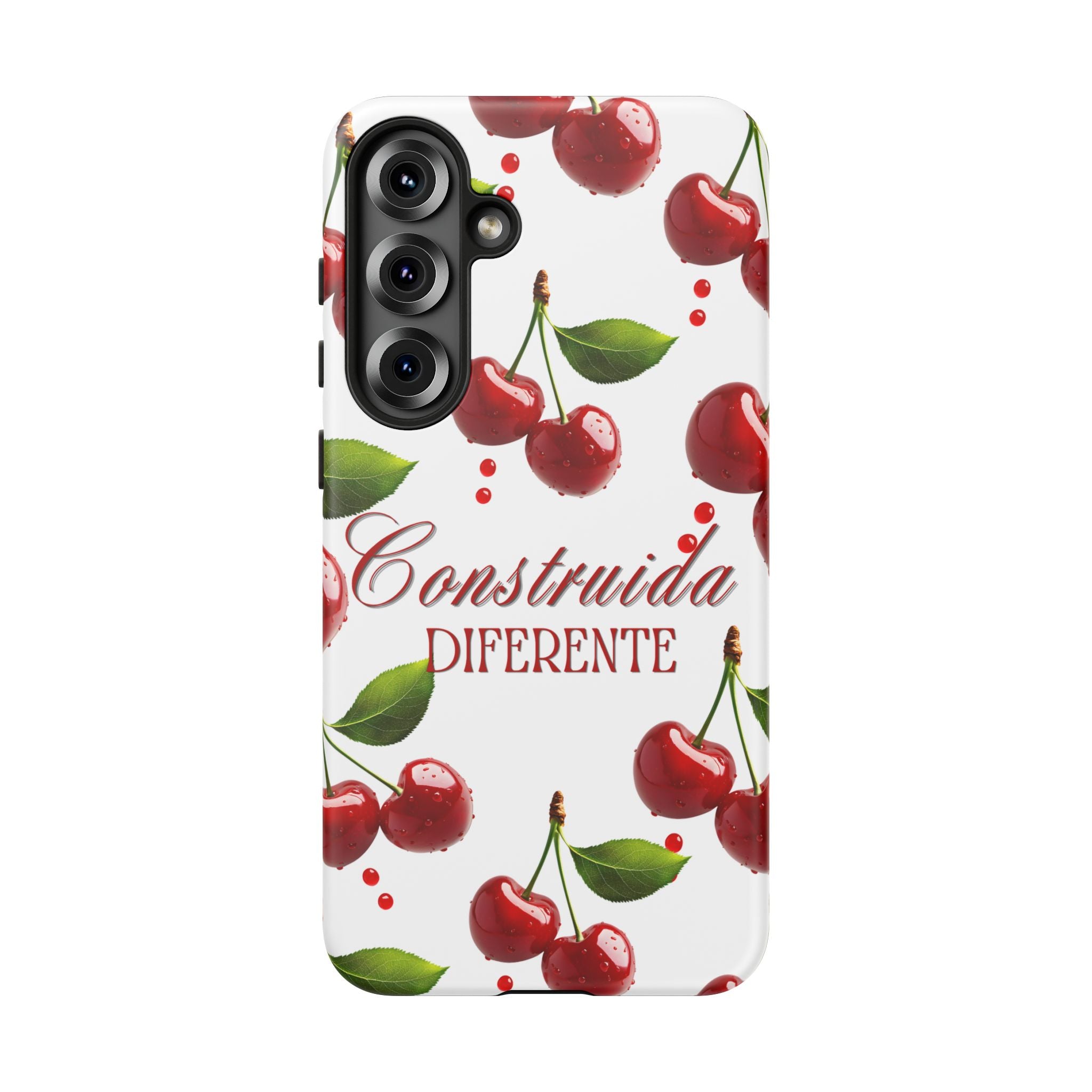 Cherry Pattern Phone Case — "Construida Diferente" Protective Tough Case