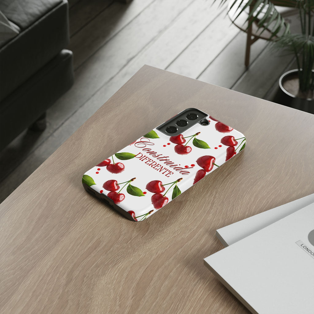 Cherry Pattern Phone Case — "Construida Diferente" Protective Tough Case