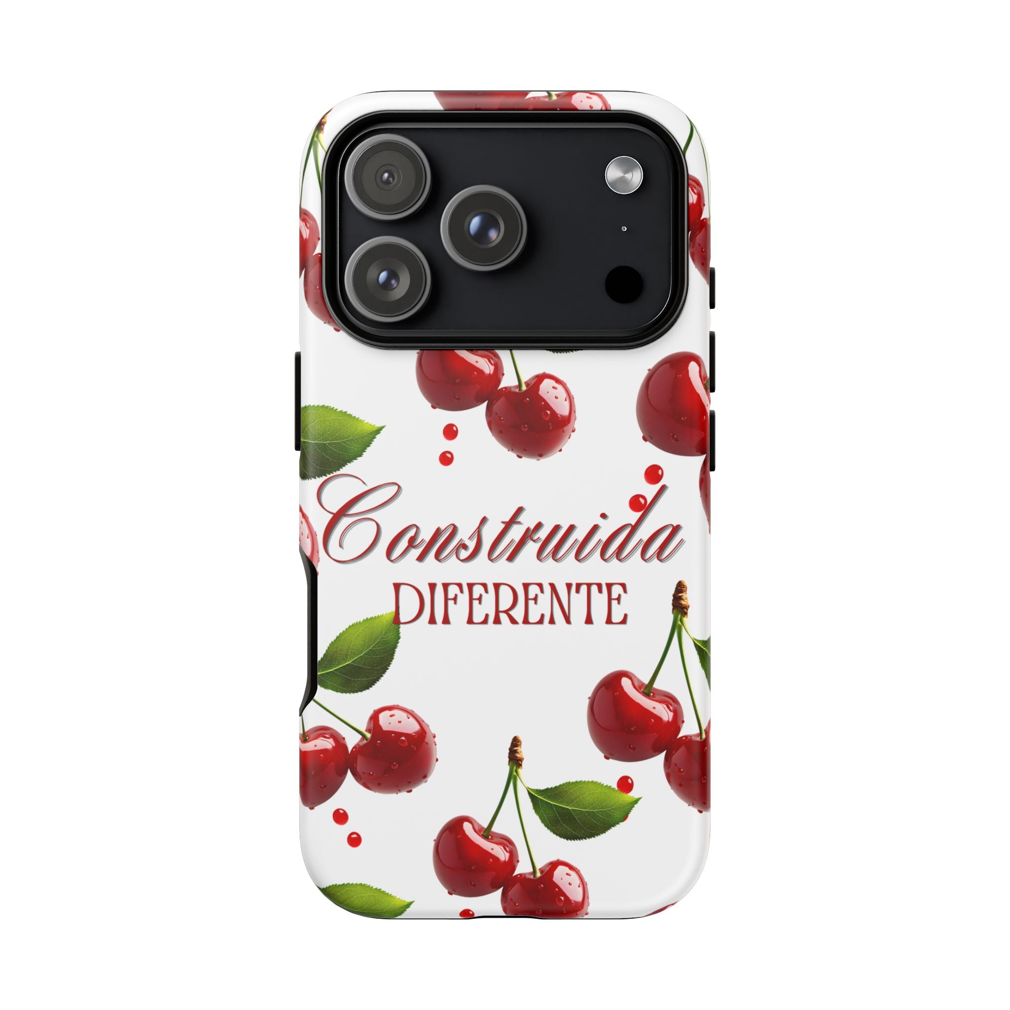 Cherry Pattern Phone Case — "Construida Diferente" Protective Tough Case