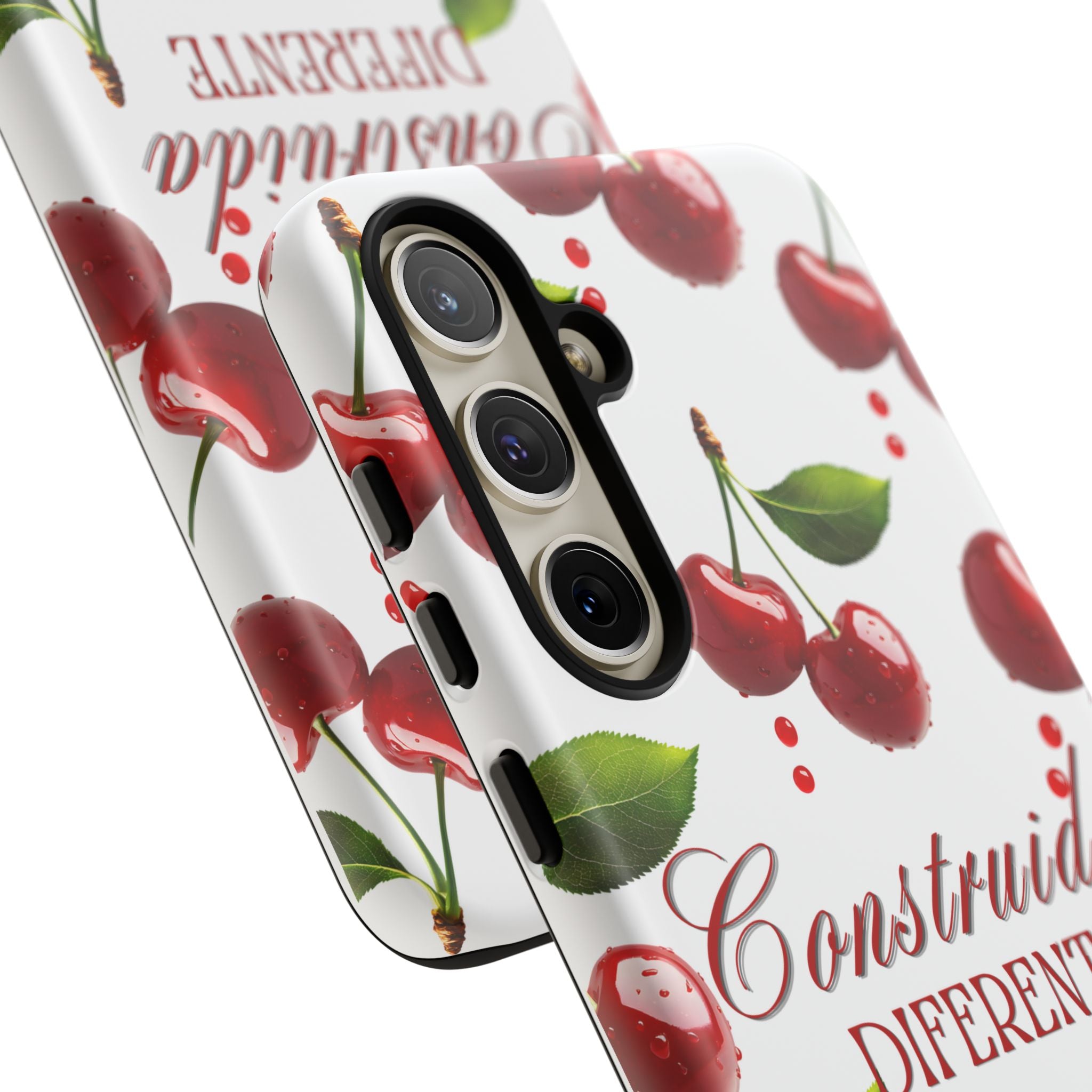 Cherry Pattern Phone Case — "Construida Diferente" Protective Tough Case