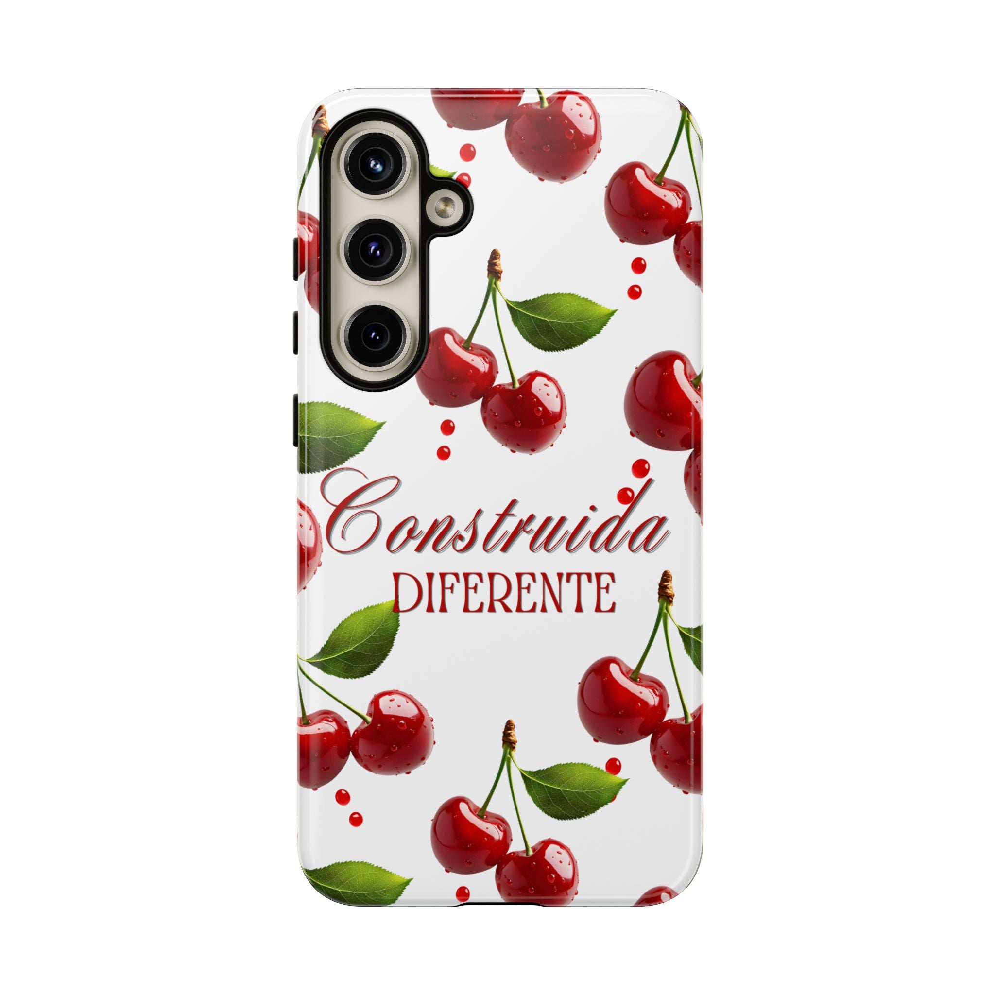 Cherry Pattern Phone Case — "Construida Diferente" Protective Tough Case