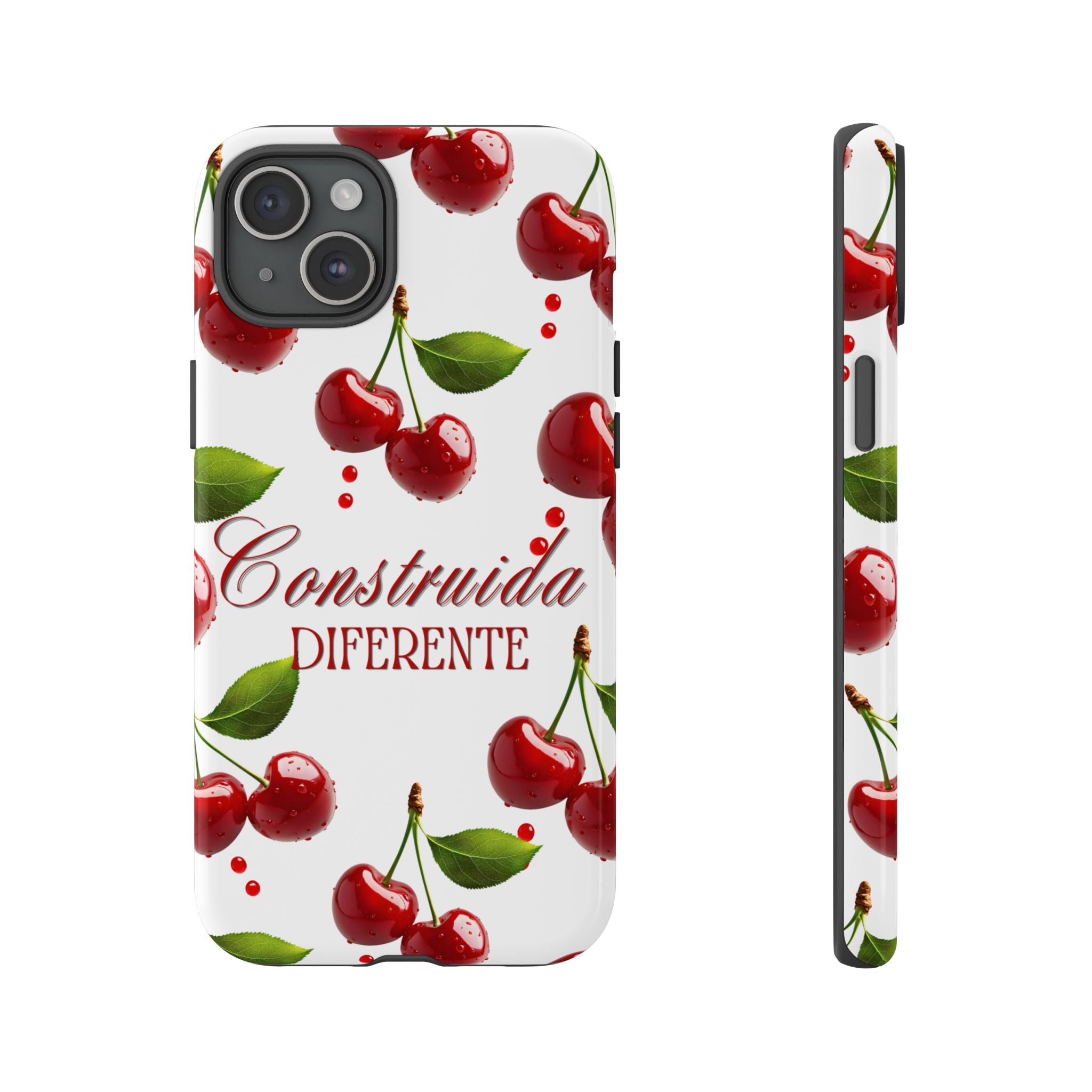 Cherry Pattern Phone Case — "Construida Diferente" Protective Tough Case