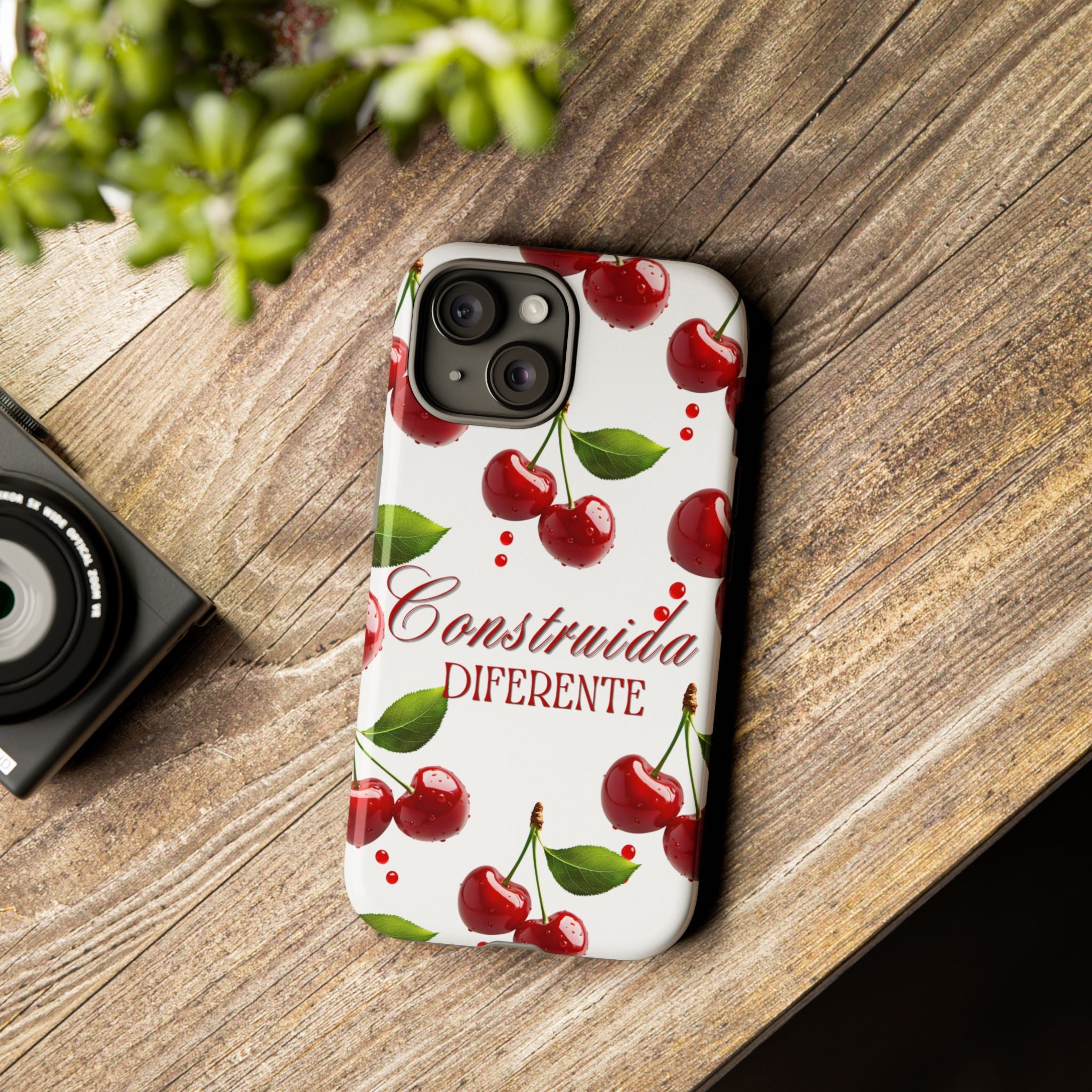 Cherry Pattern Phone Case — "Construida Diferente" Protective Tough Case