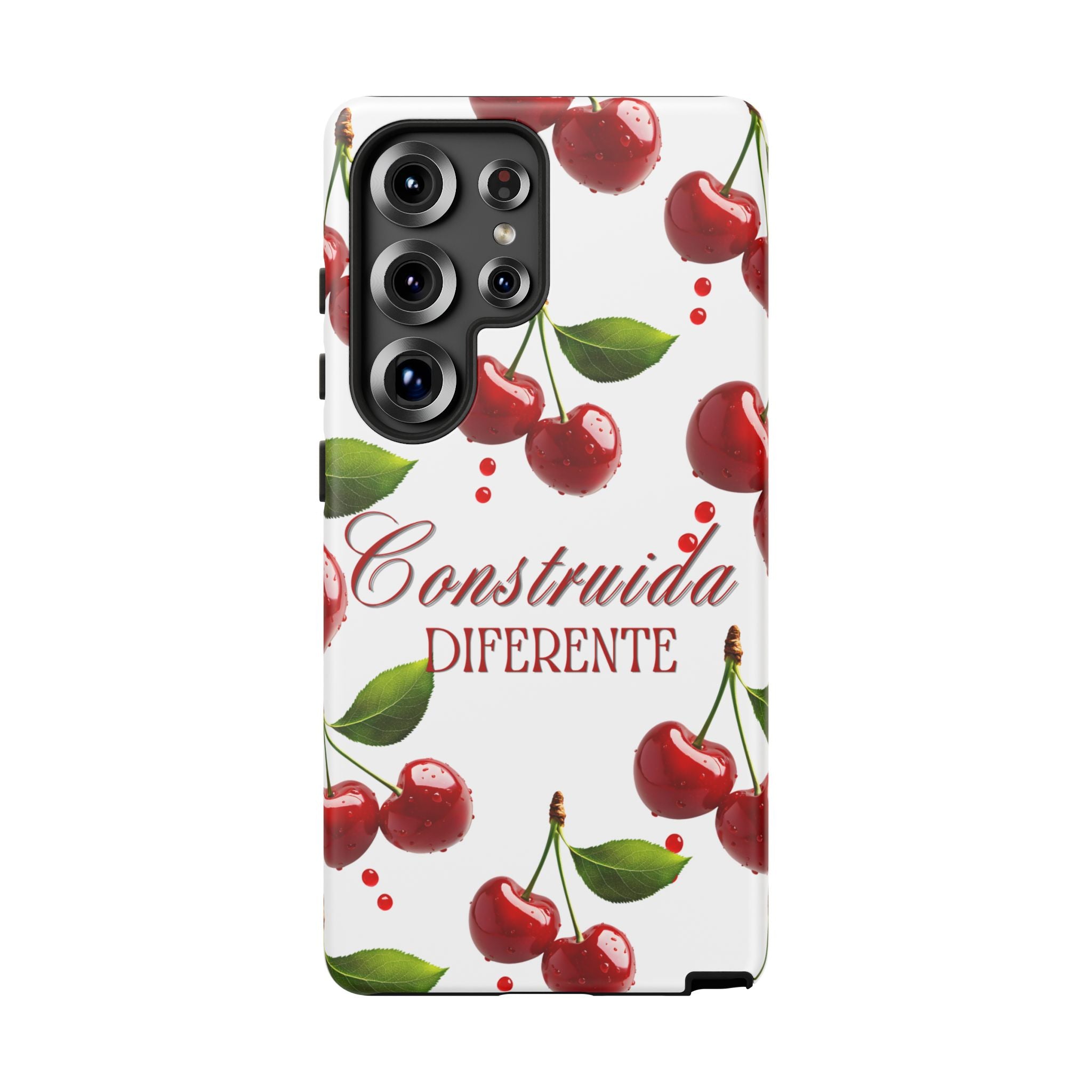 Cherry Pattern Phone Case — "Construida Diferente" Protective Tough Case