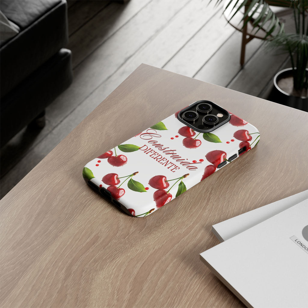 Cherry Pattern Phone Case — "Construida Diferente" Protective Tough Case