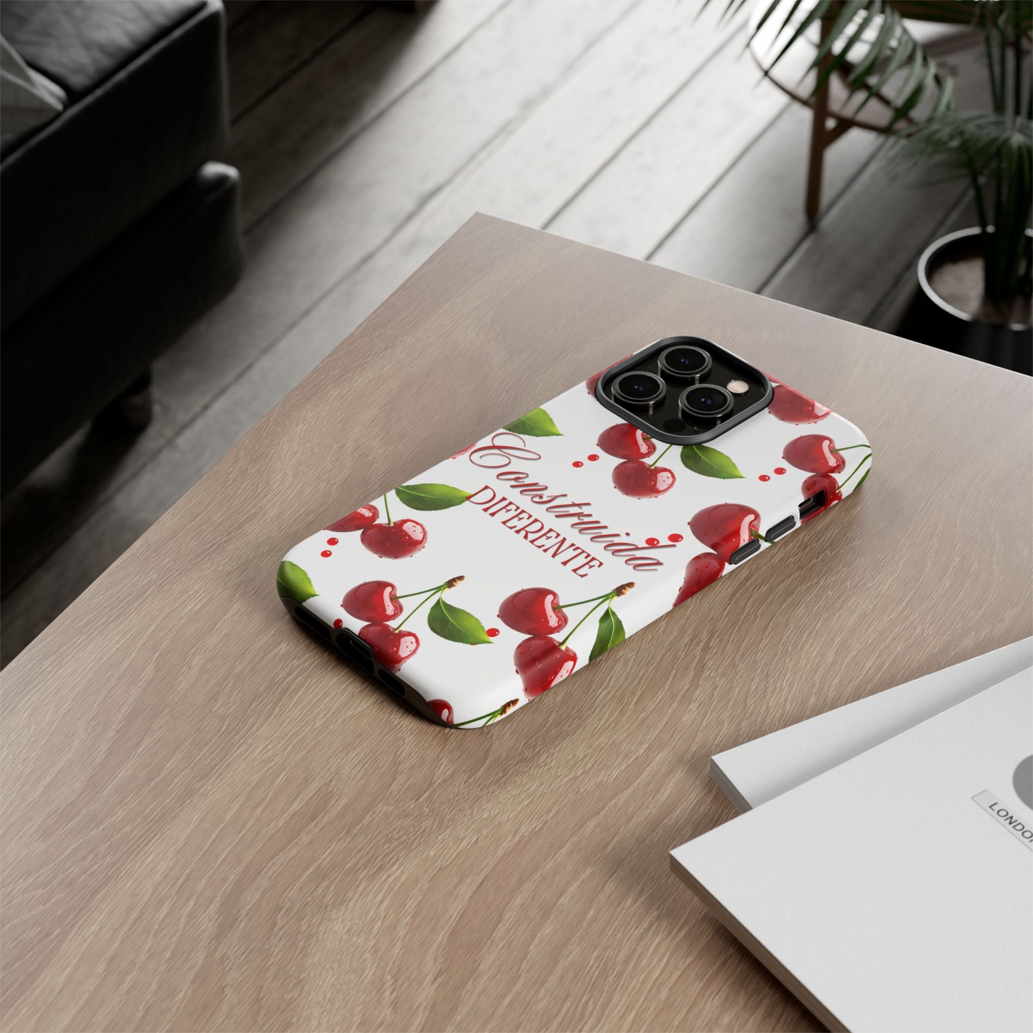 Cherry Pattern Phone Case — "Construida Diferente" Protective Tough Case