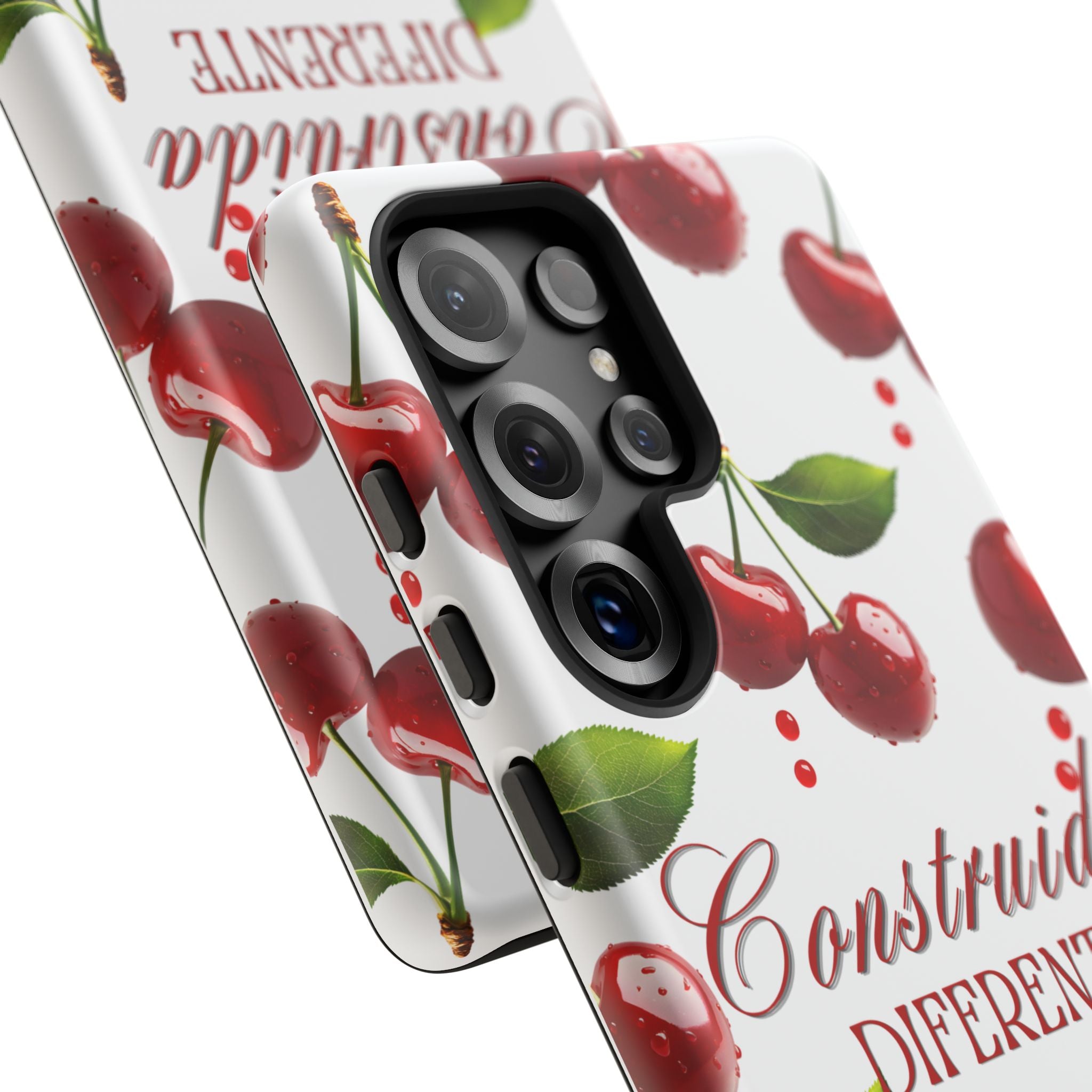 Cherry Pattern Phone Case — "Construida Diferente" Protective Tough Case