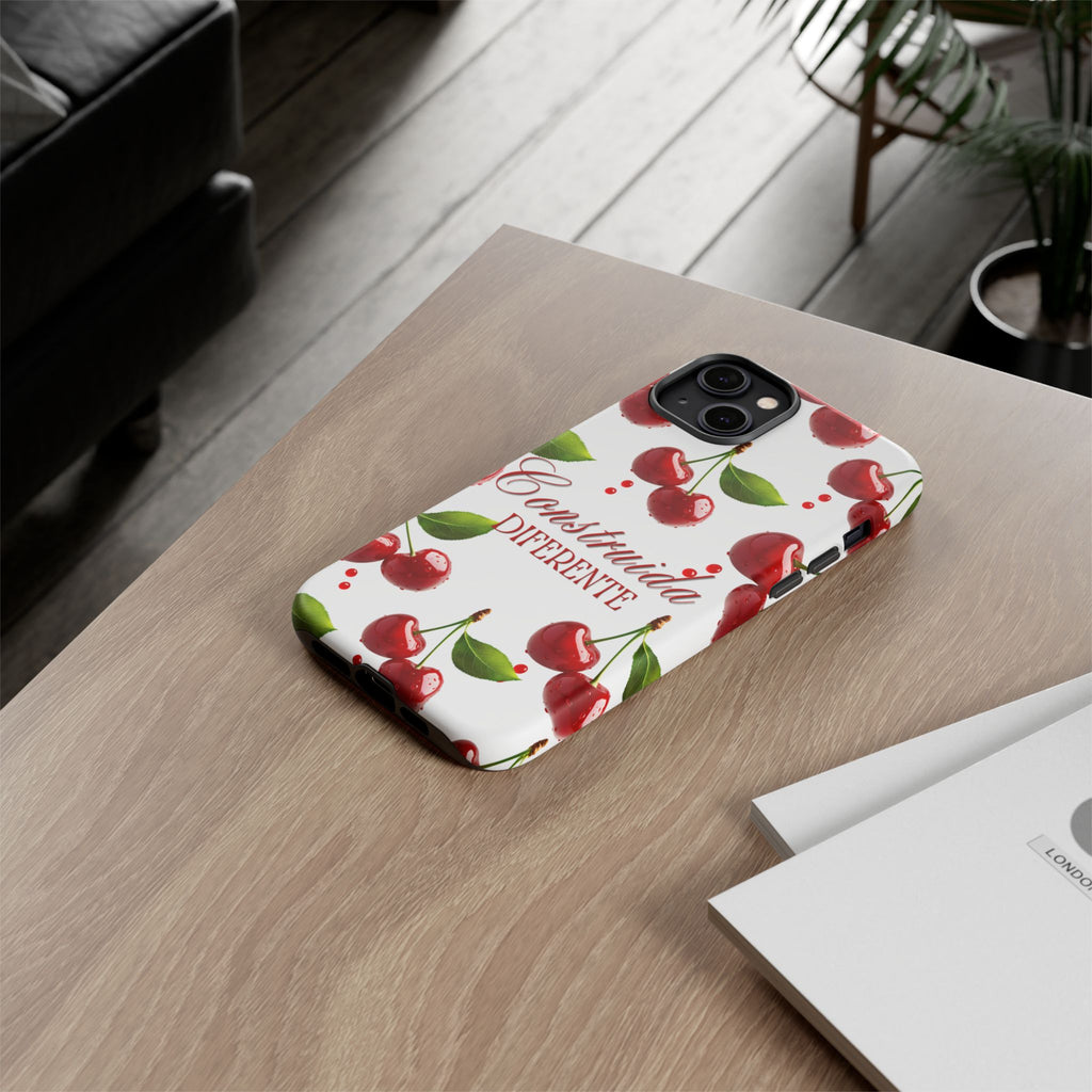 Cherry Pattern Phone Case — "Construida Diferente" Protective Tough Case