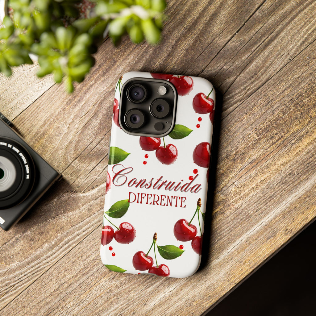 Cherry Pattern Phone Case — "Construida Diferente" Protective Tough Case