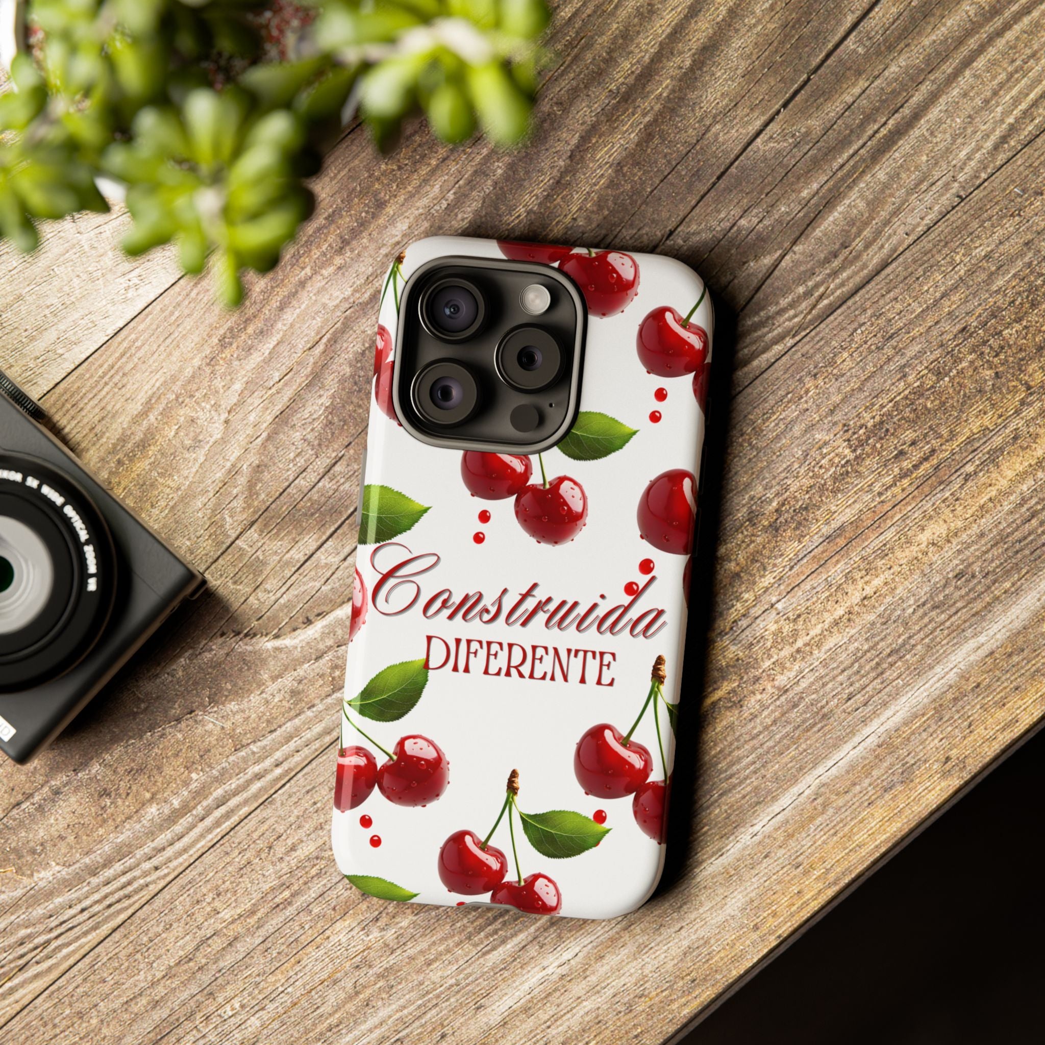 Cherry Pattern Phone Case — "Construida Diferente" Protective Tough Case