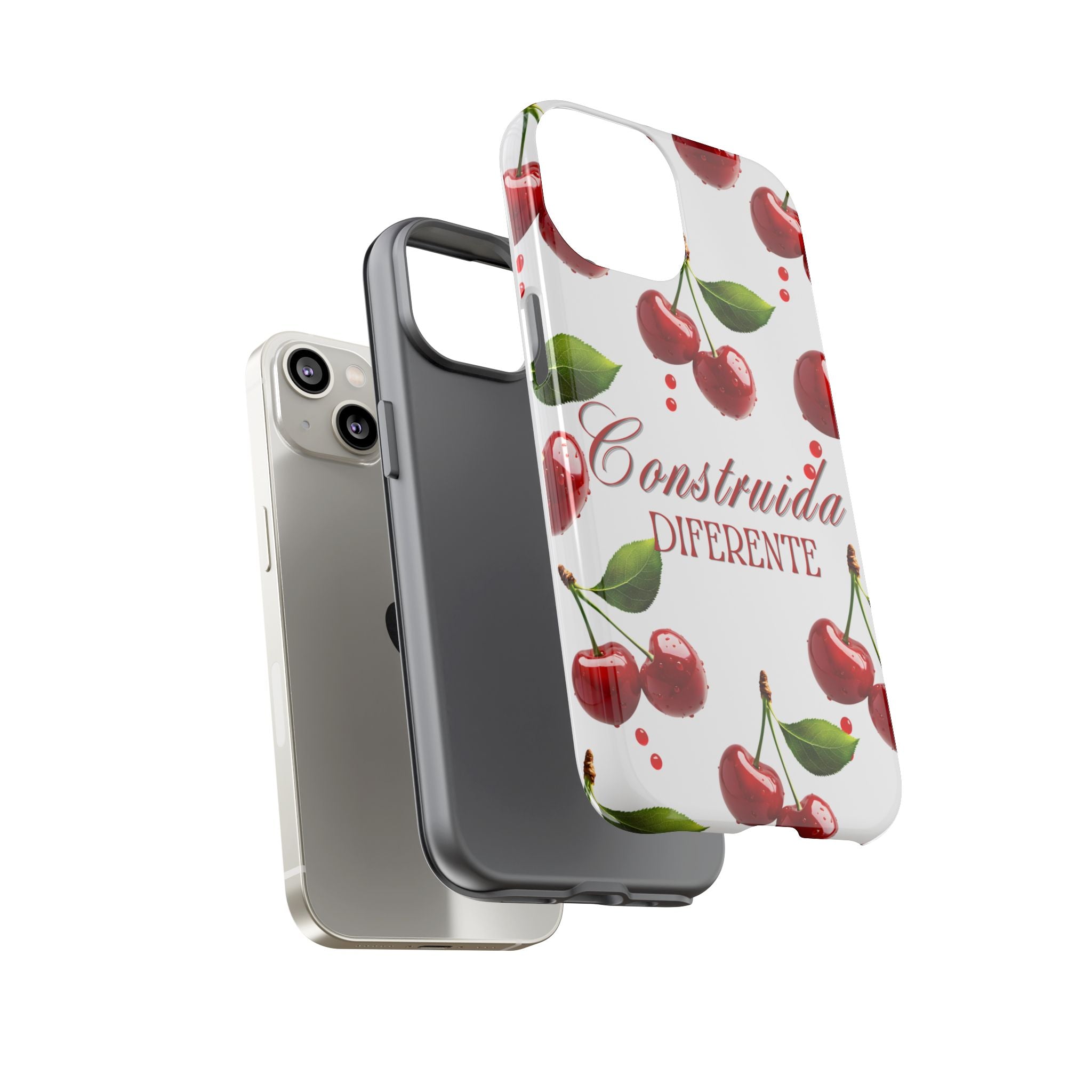 Cherry Pattern Phone Case — "Construida Diferente" Protective Tough Case