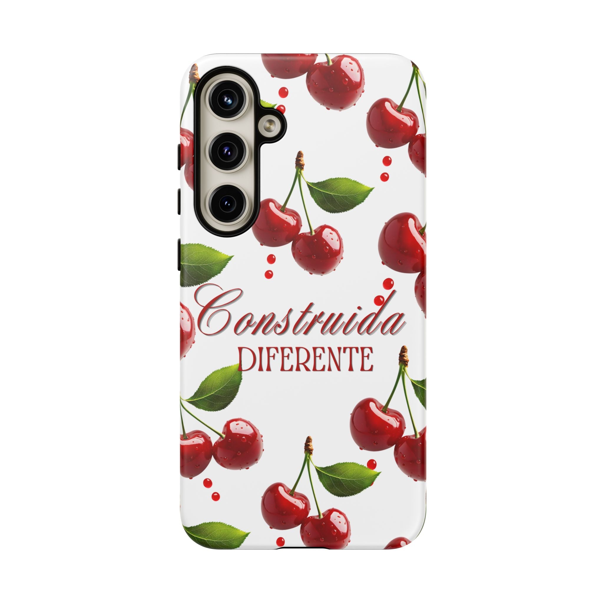 Cherry Pattern Phone Case — "Construida Diferente" Protective Tough Case
