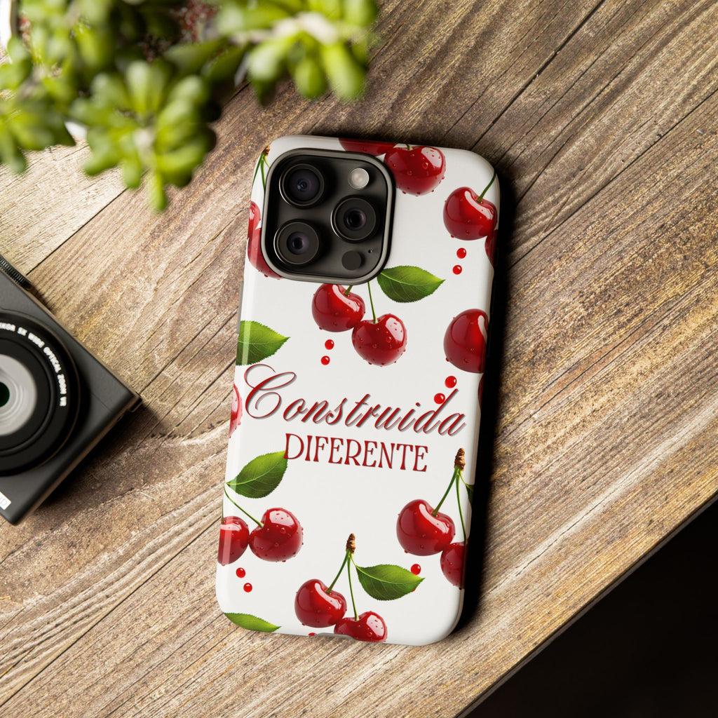 Cherry Pattern Phone Case — "Construida Diferente" Protective Tough Case