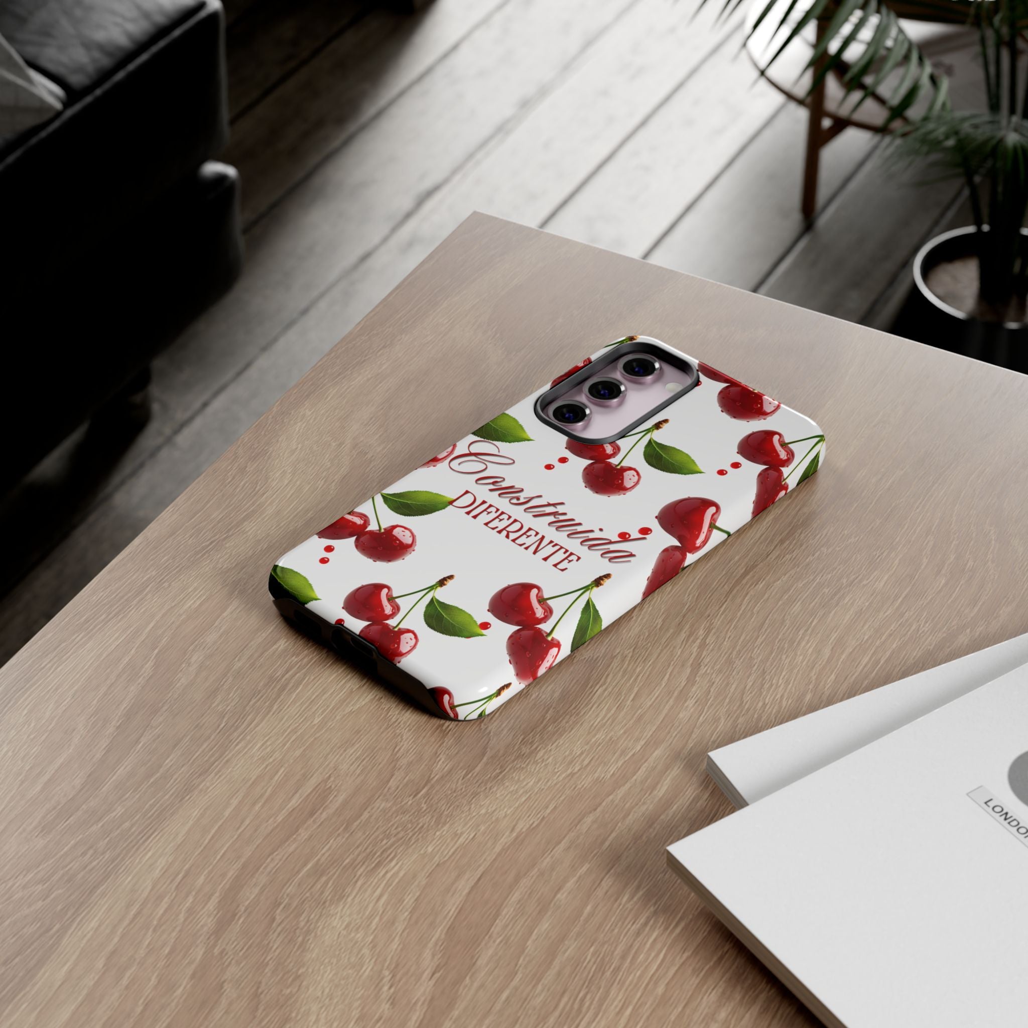 Cherry Pattern Phone Case — "Construida Diferente" Protective Tough Case