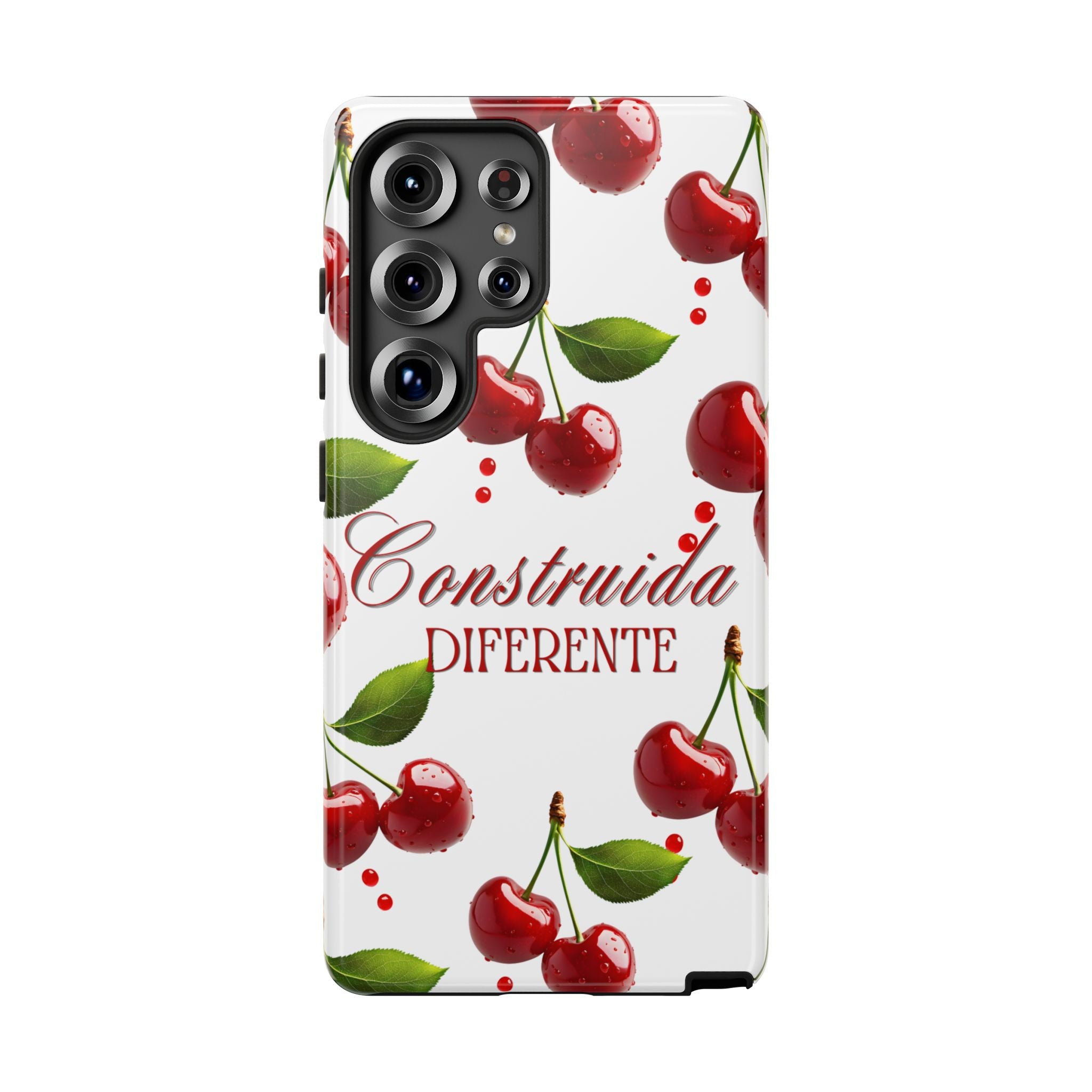 Cherry Pattern Phone Case — "Construida Diferente" Protective Tough Case