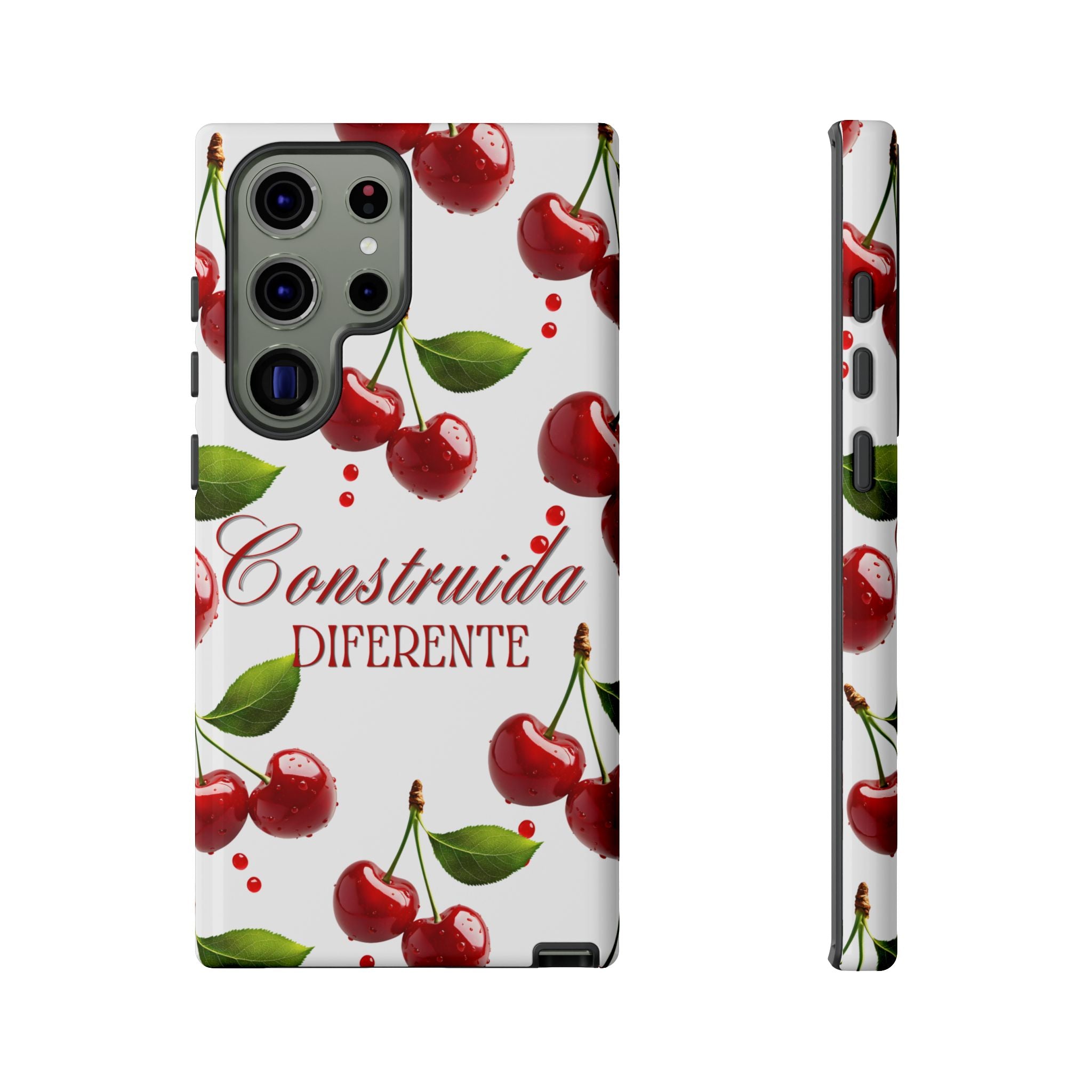 Cherry Pattern Phone Case — "Construida Diferente" Protective Tough Case
