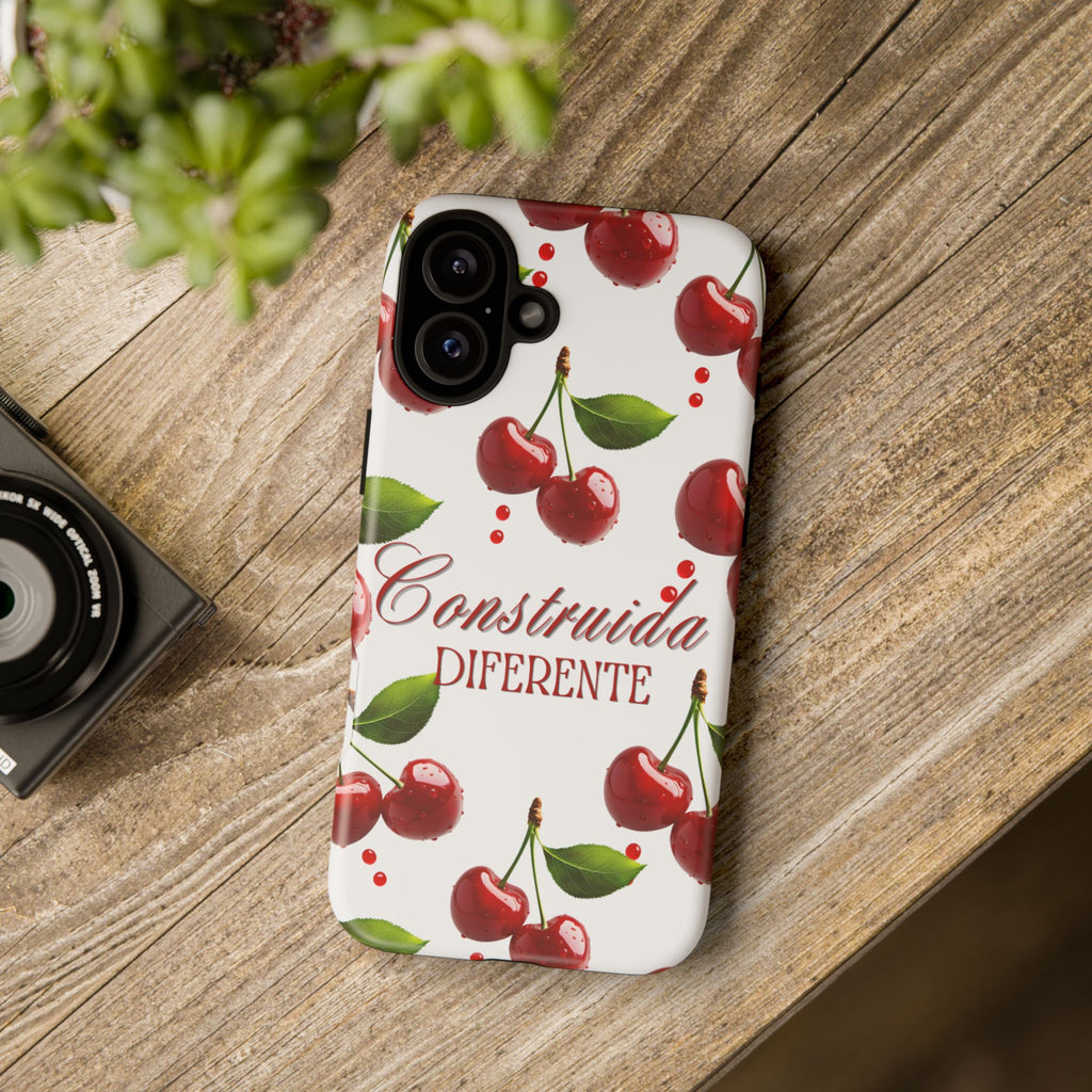 Cherry Pattern Phone Case — "Construida Diferente" Protective Tough Case